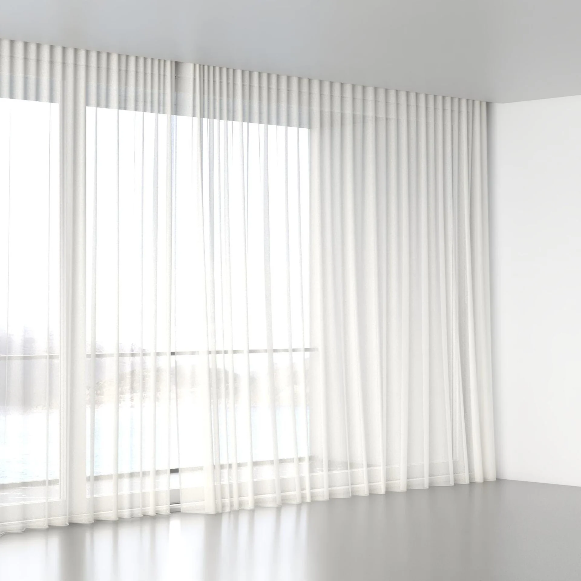 Full view of Alcova Cream, wave pleat