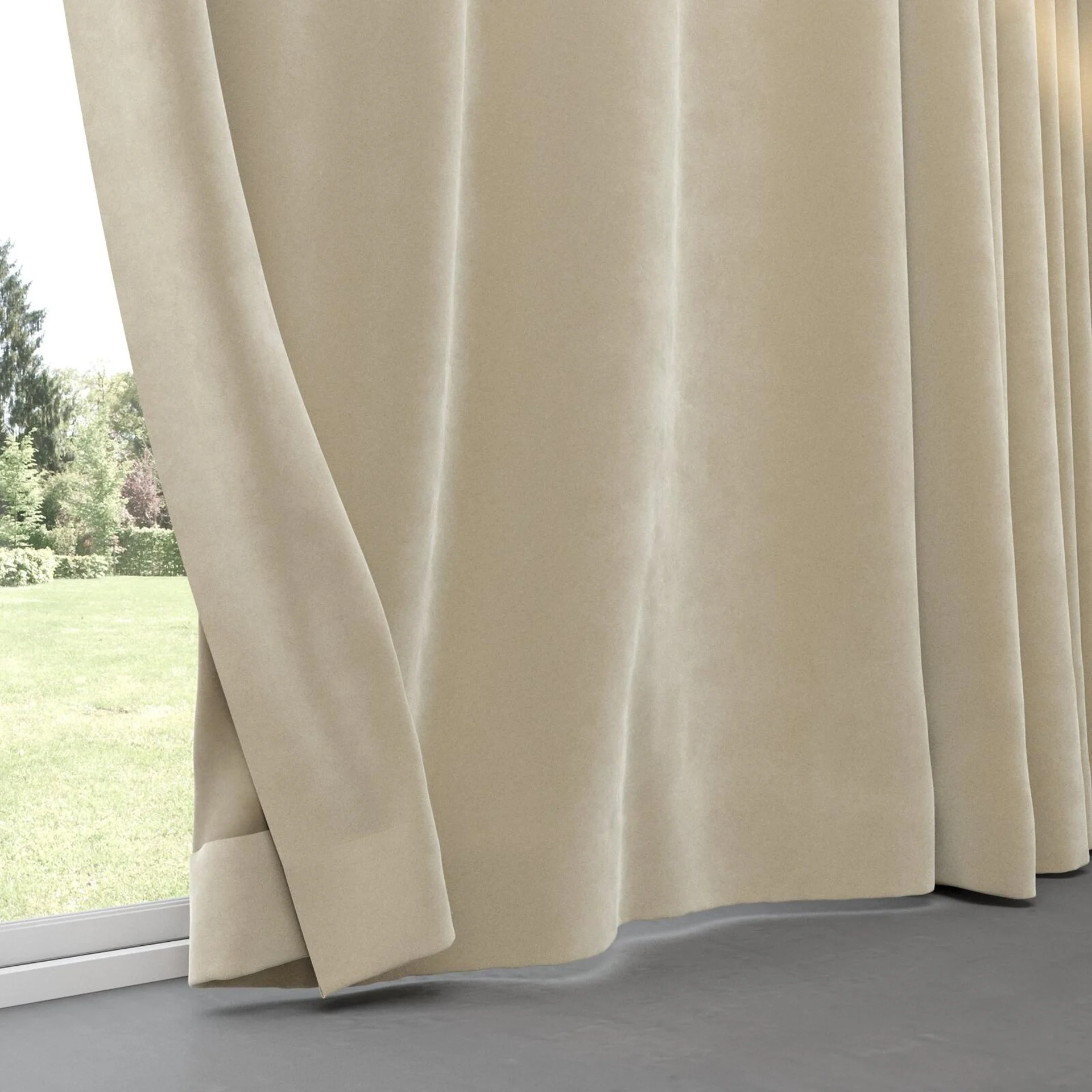 Bottom view of Vienna Suede, pinch pleat