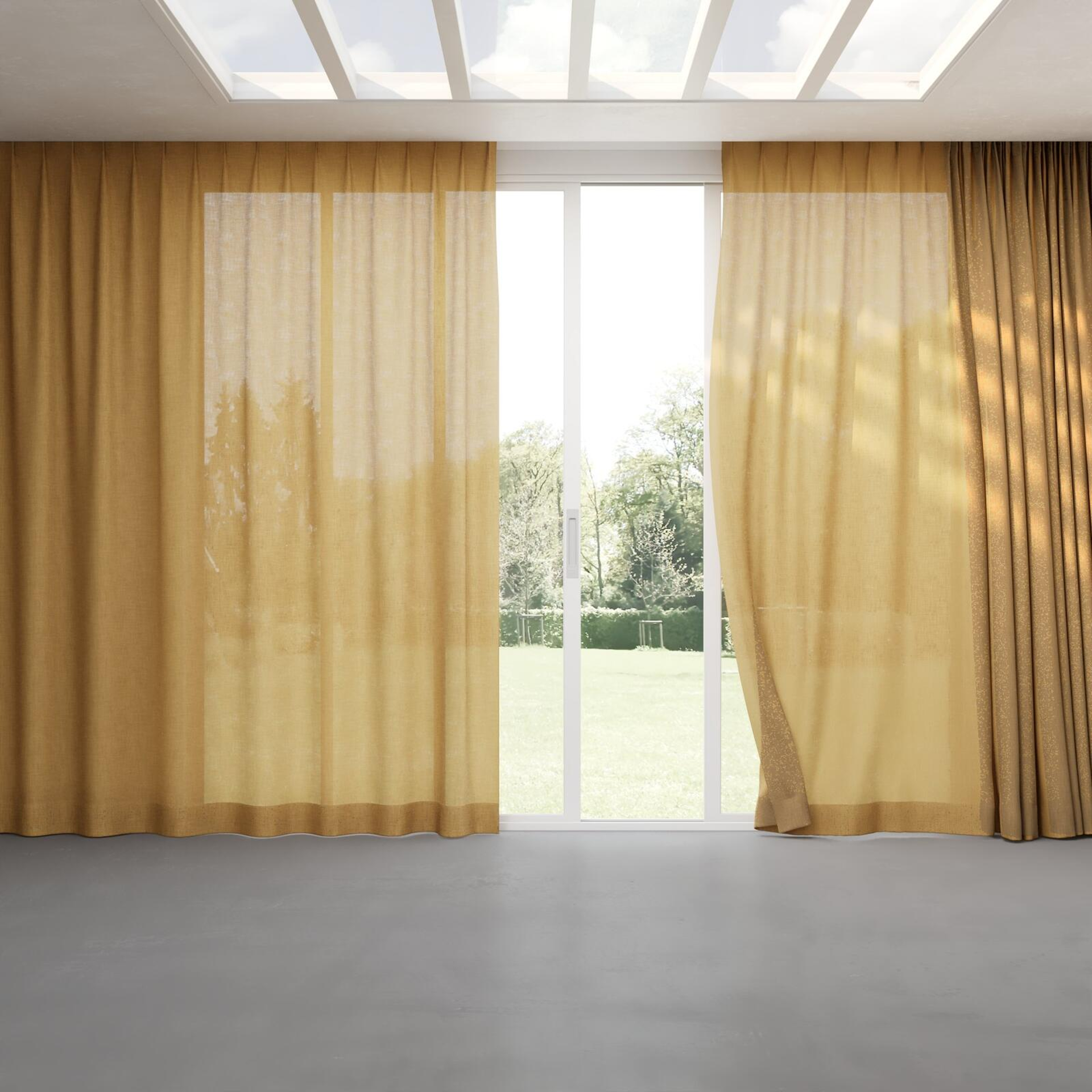 Full view of Motion Gold, pinch pleat