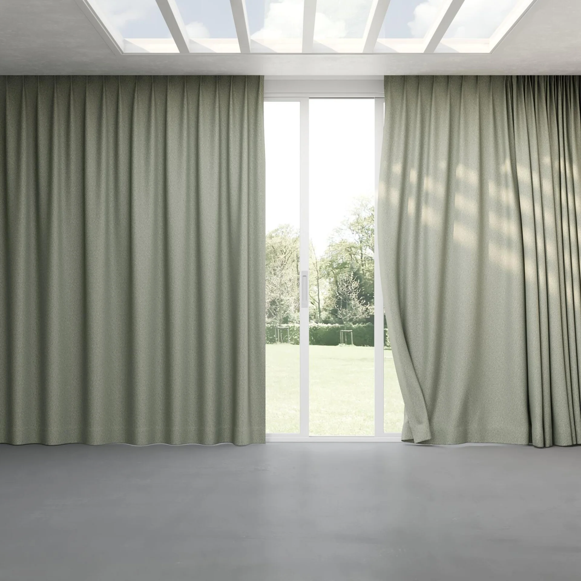 Full view of Sabik Mineral, pinch pleat