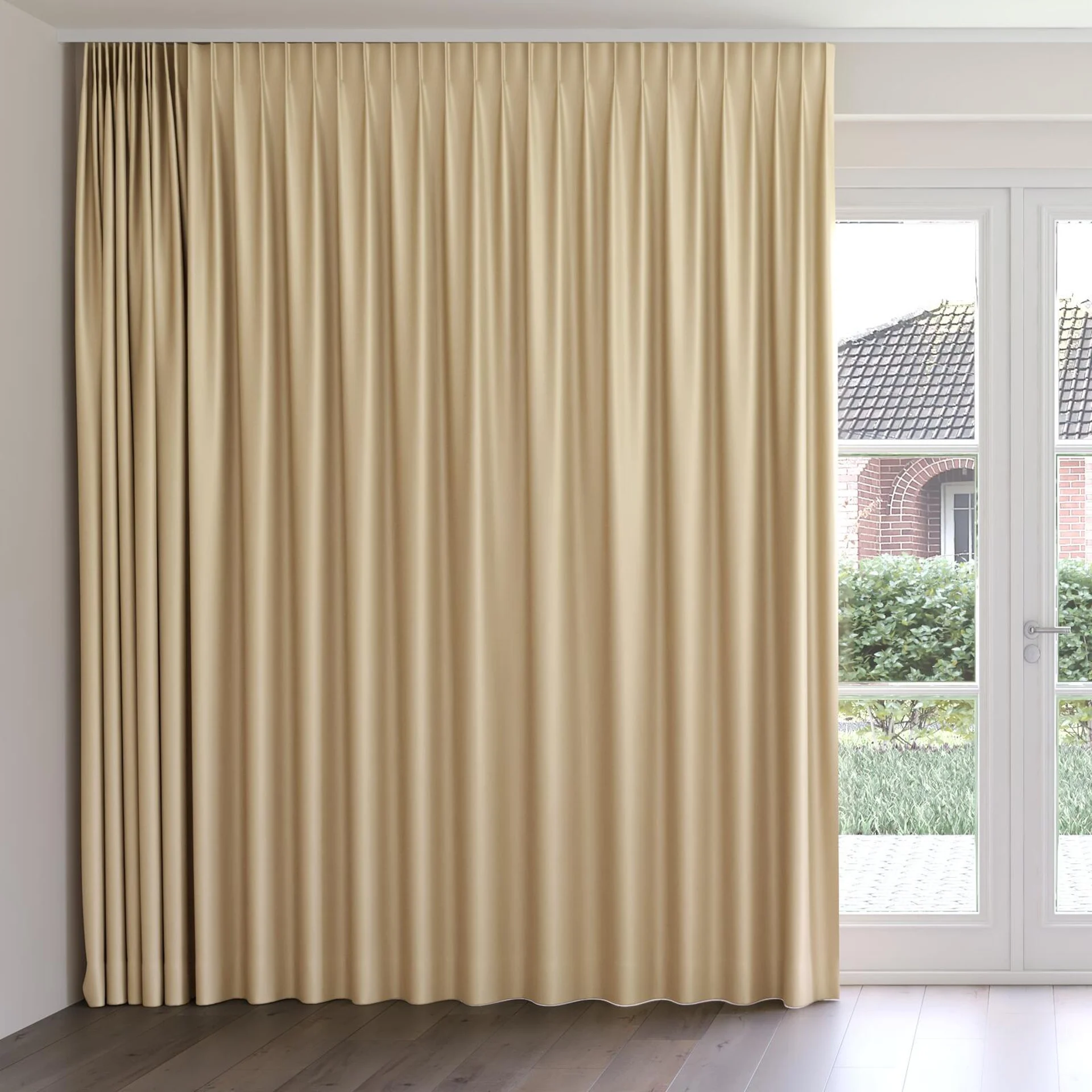 Front view of Stallion 2 UC Marzipan, on curtain rail