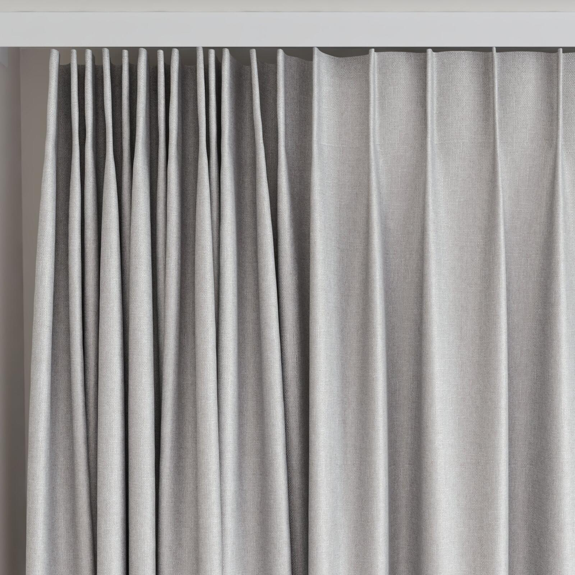 Top view of Tonga Chinchilla, on curtain rail