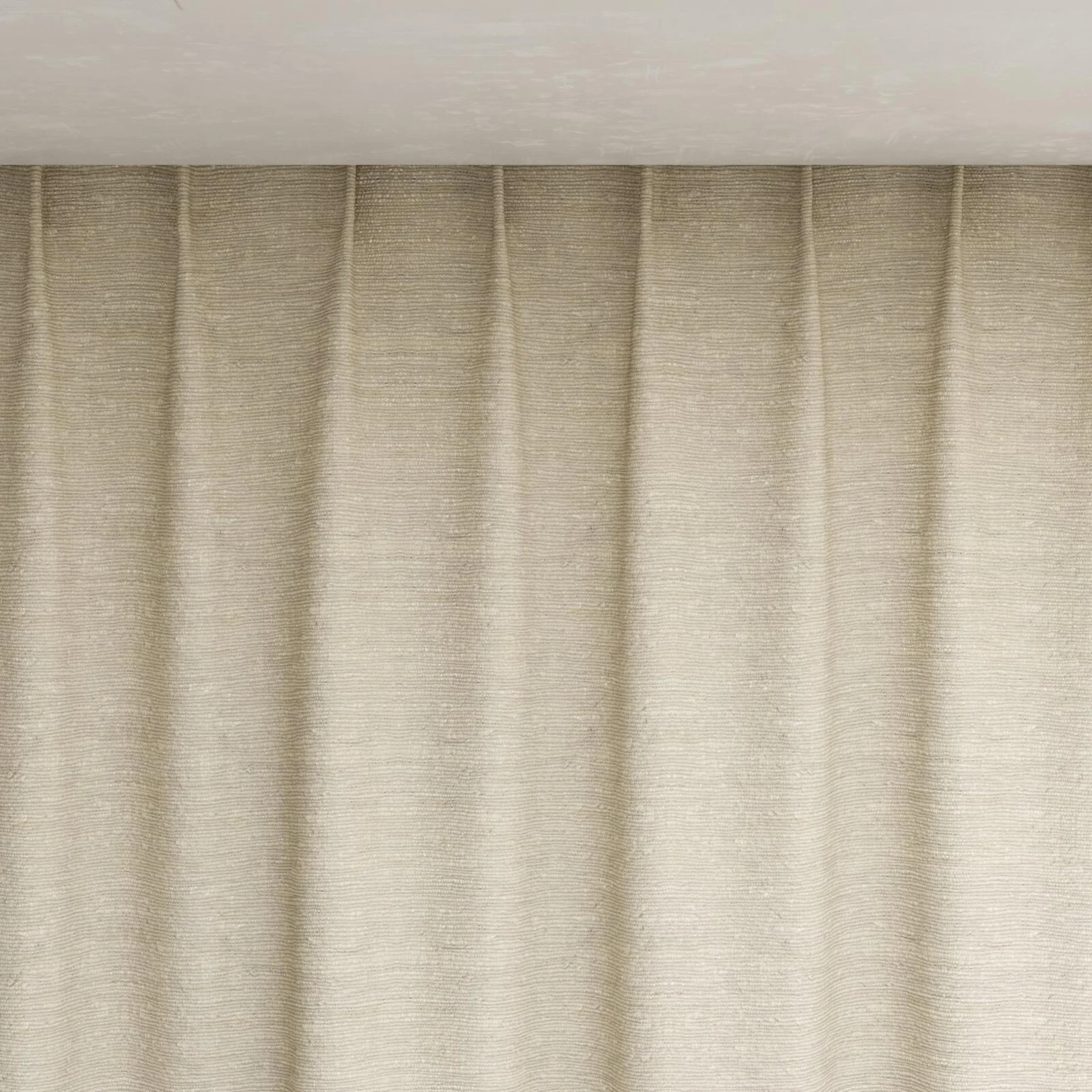Top view of Tennessee Tussah Raffia, pinch pleat