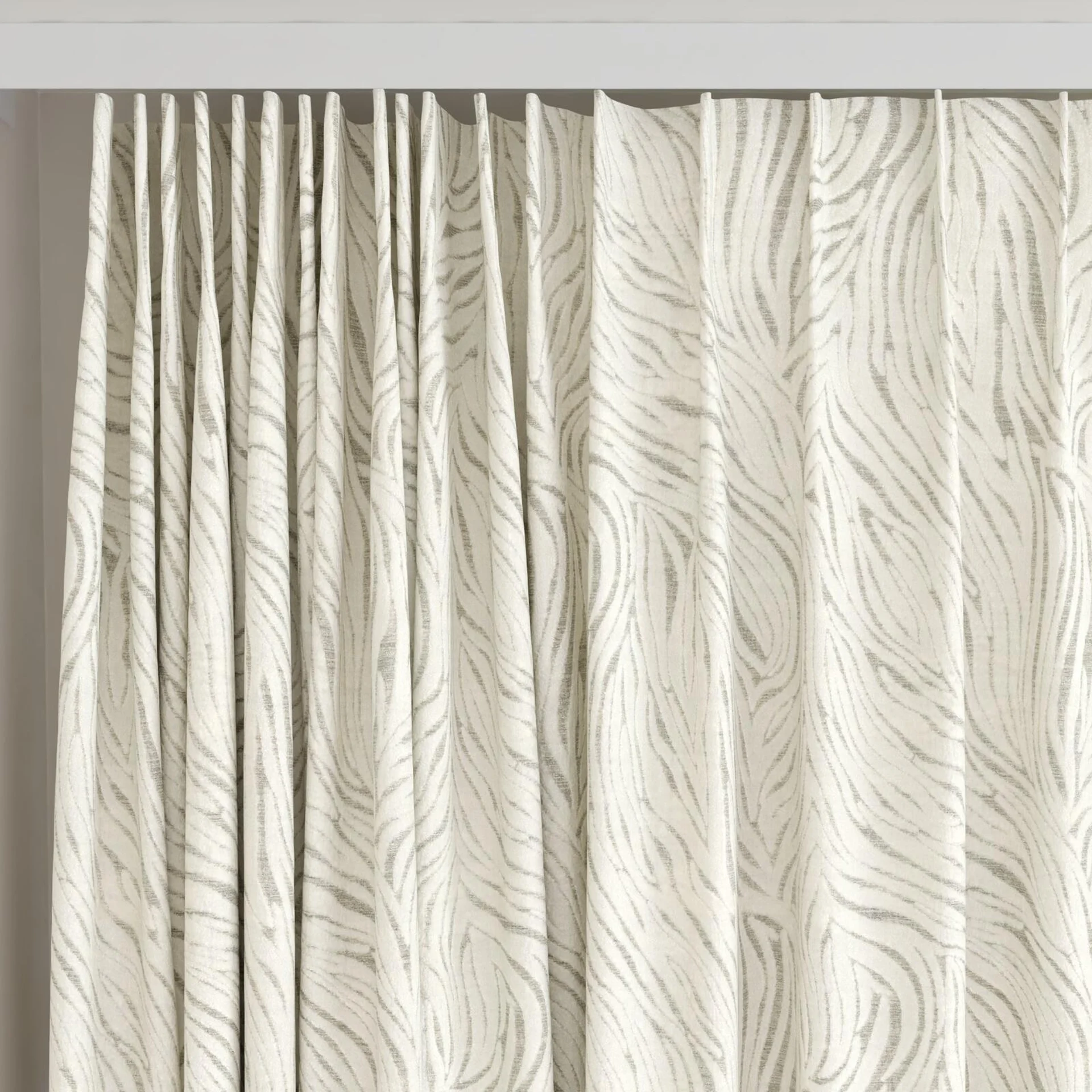 Top view of Principal Angora, on curtain rail