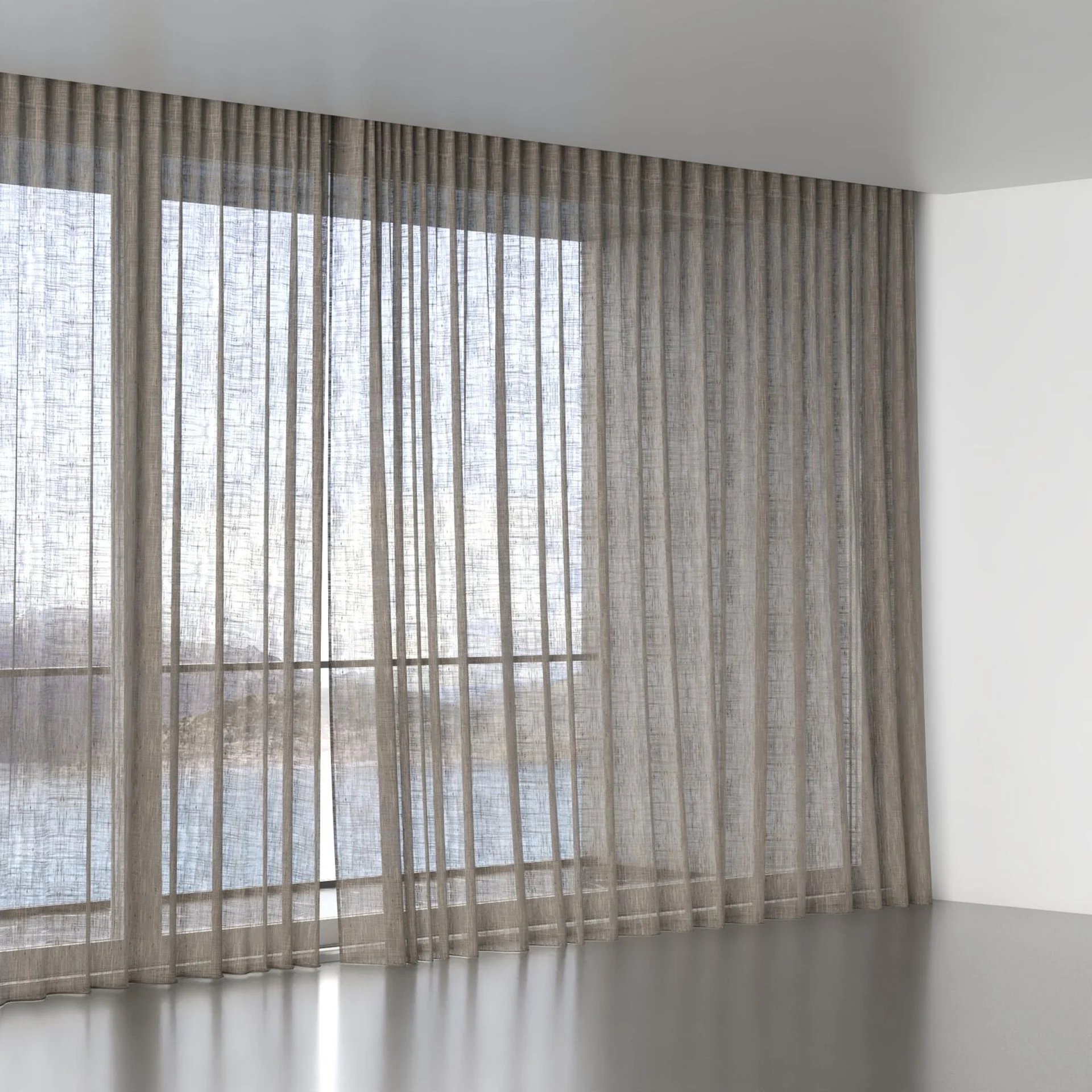 Full view of Zip Earth, wave pleat