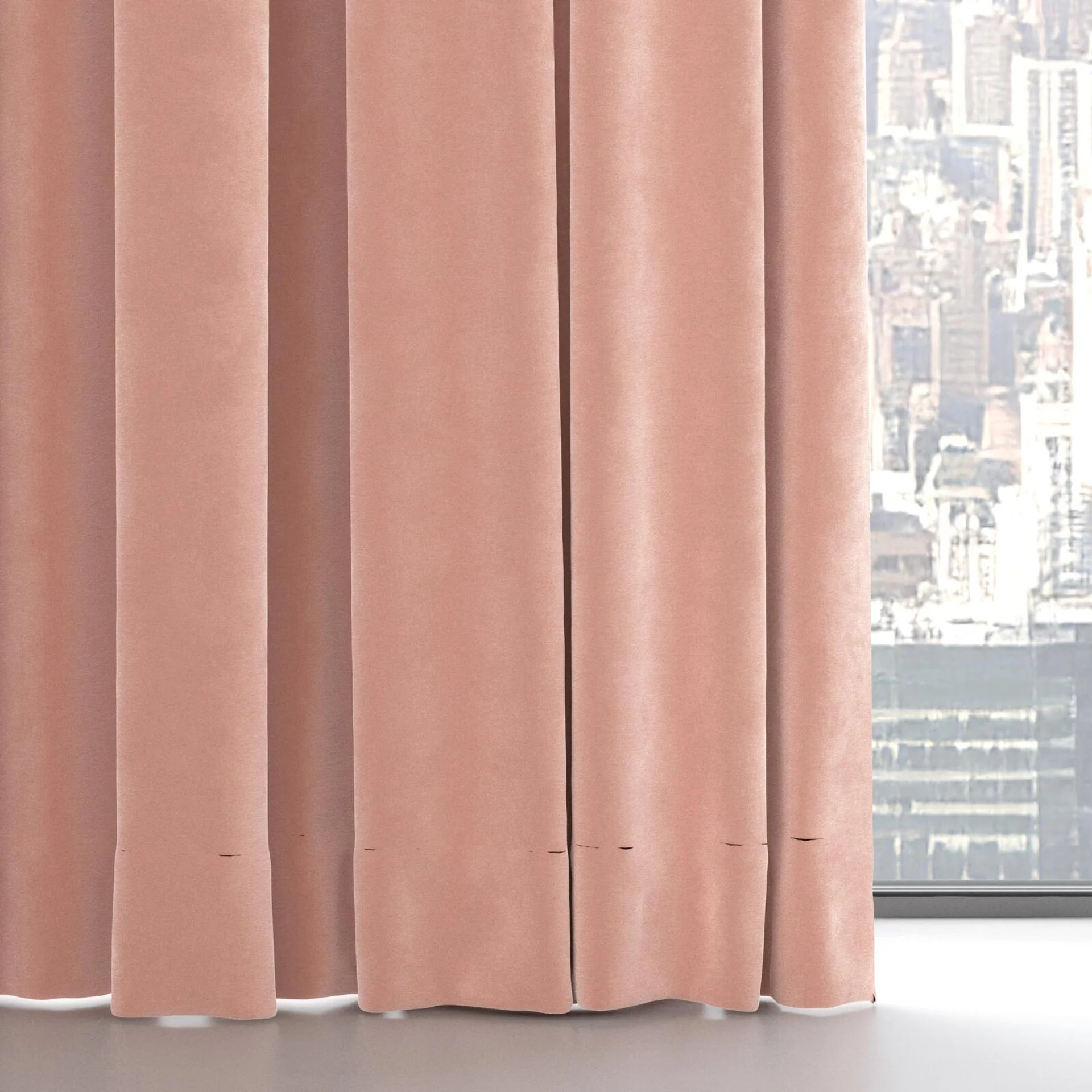 Bottom view of Lux Velvet Pink 8506, on hidden rail
