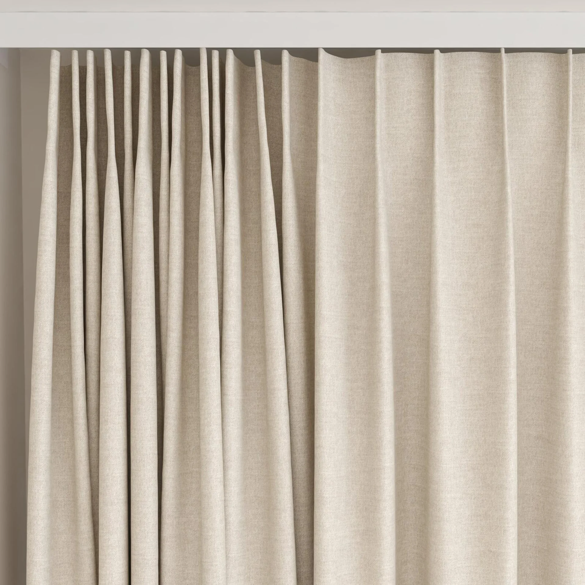 Top view of Casual Desert, on curtain rail