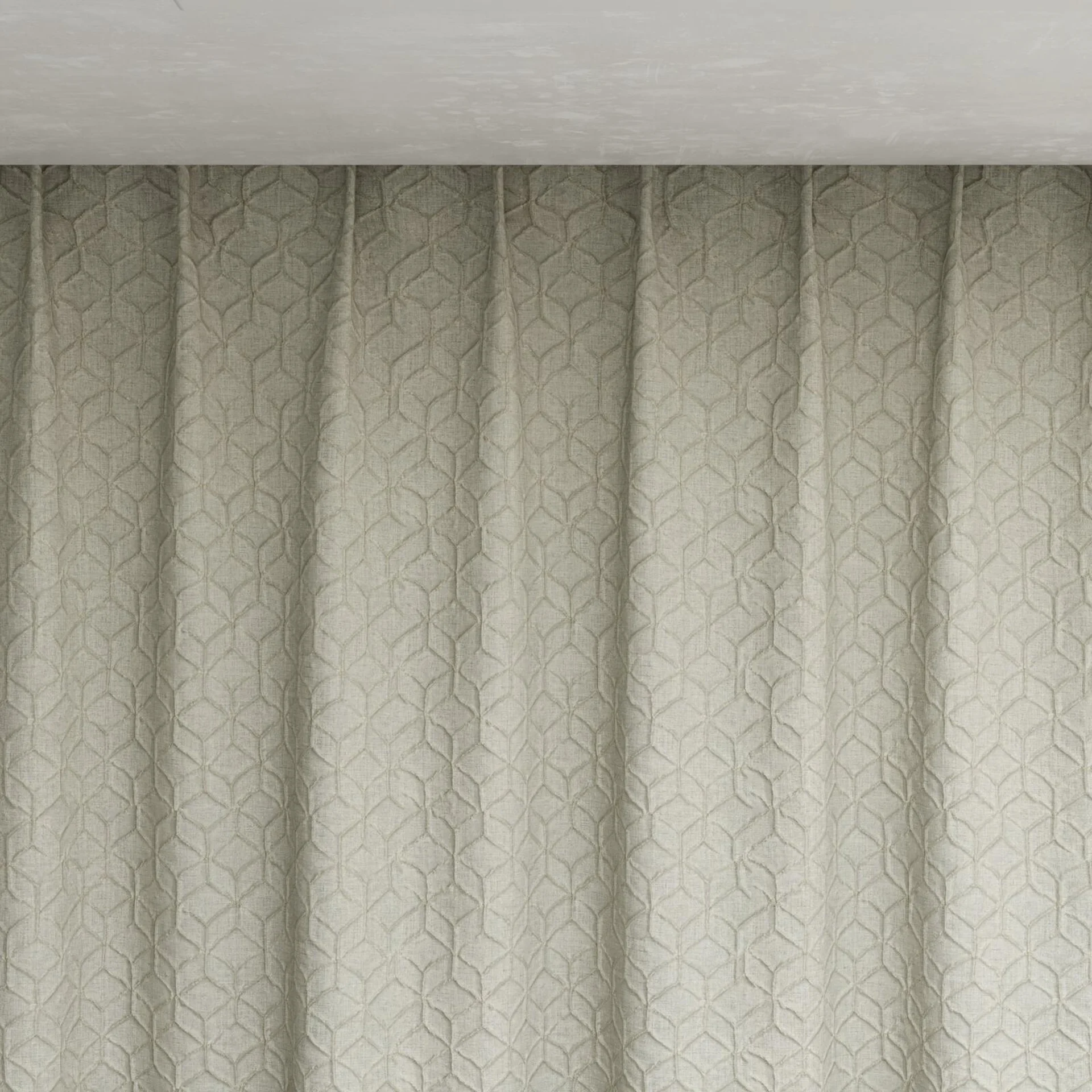 Top view of Momentous Silver, pinch pleat
