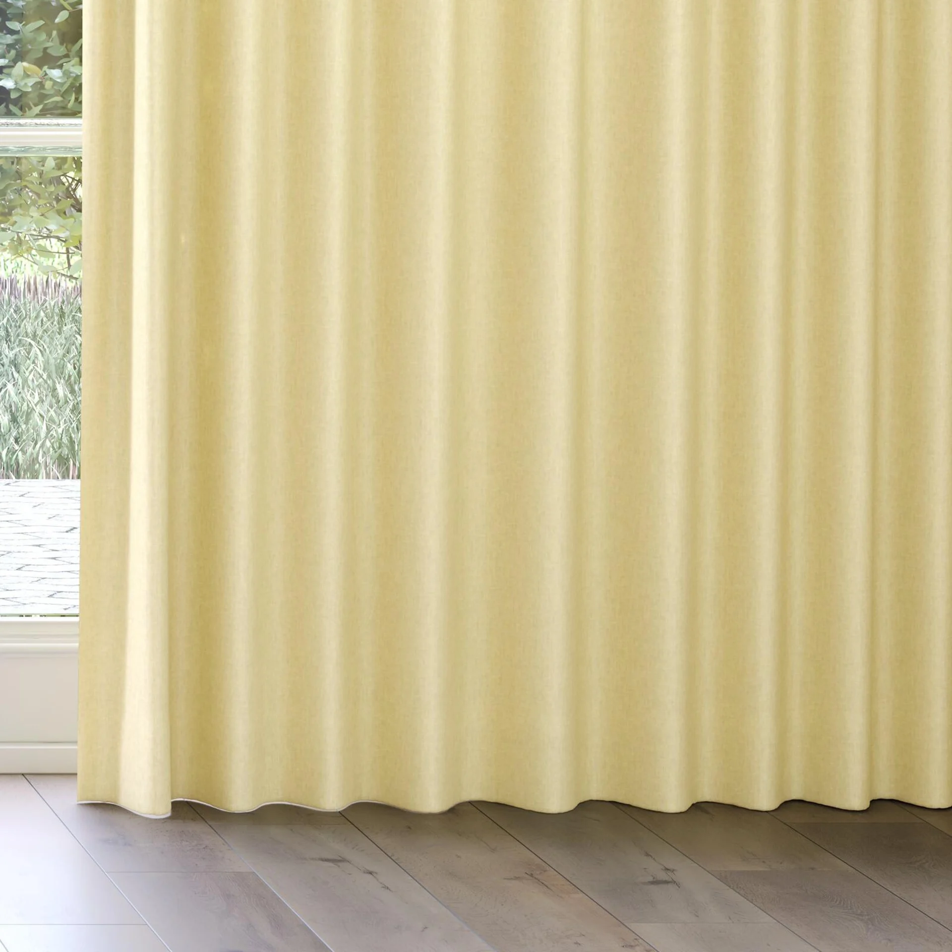 Bottom view of Hometown Sun, on curtain rail