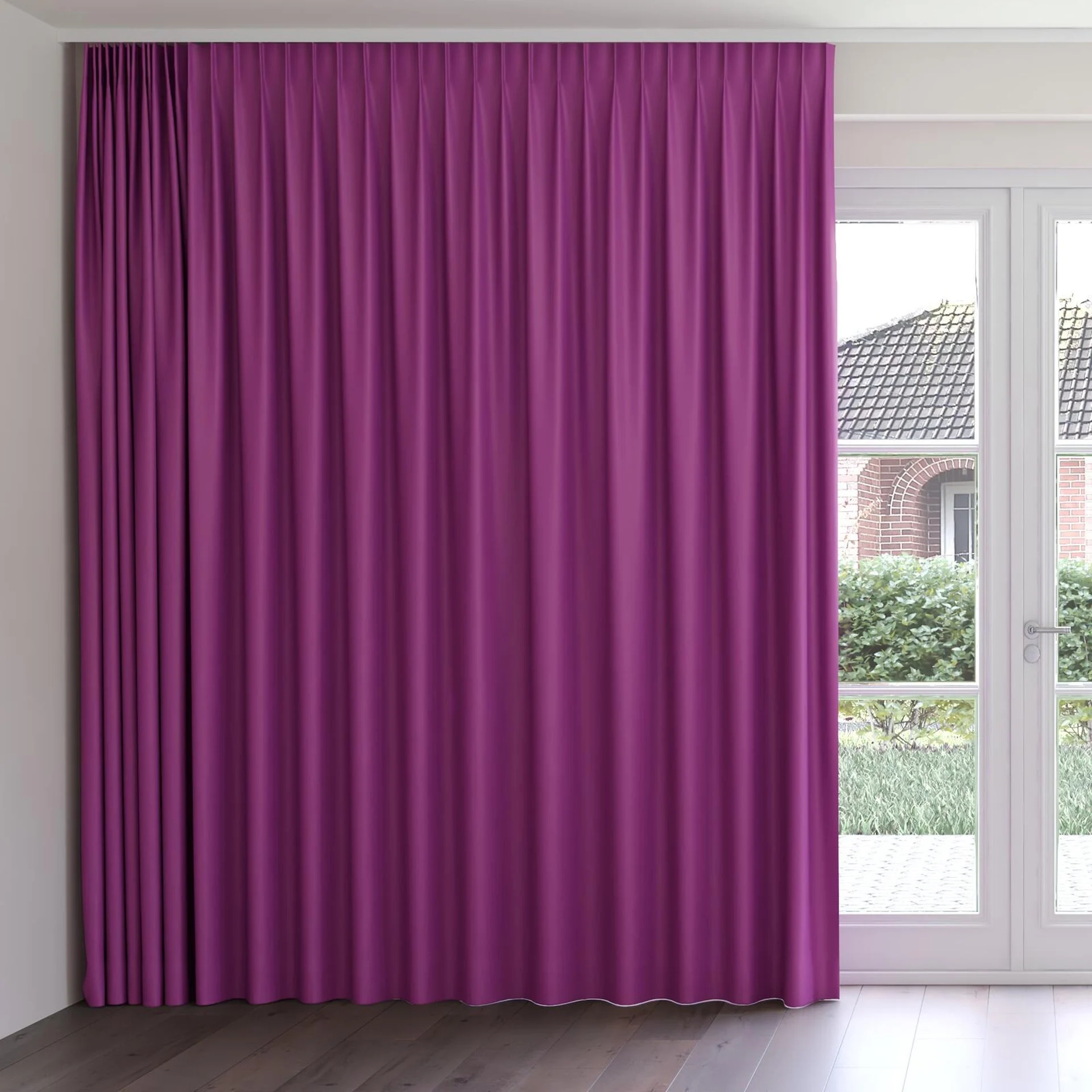 Front view of Blockbuster Crocus, on curtain rail