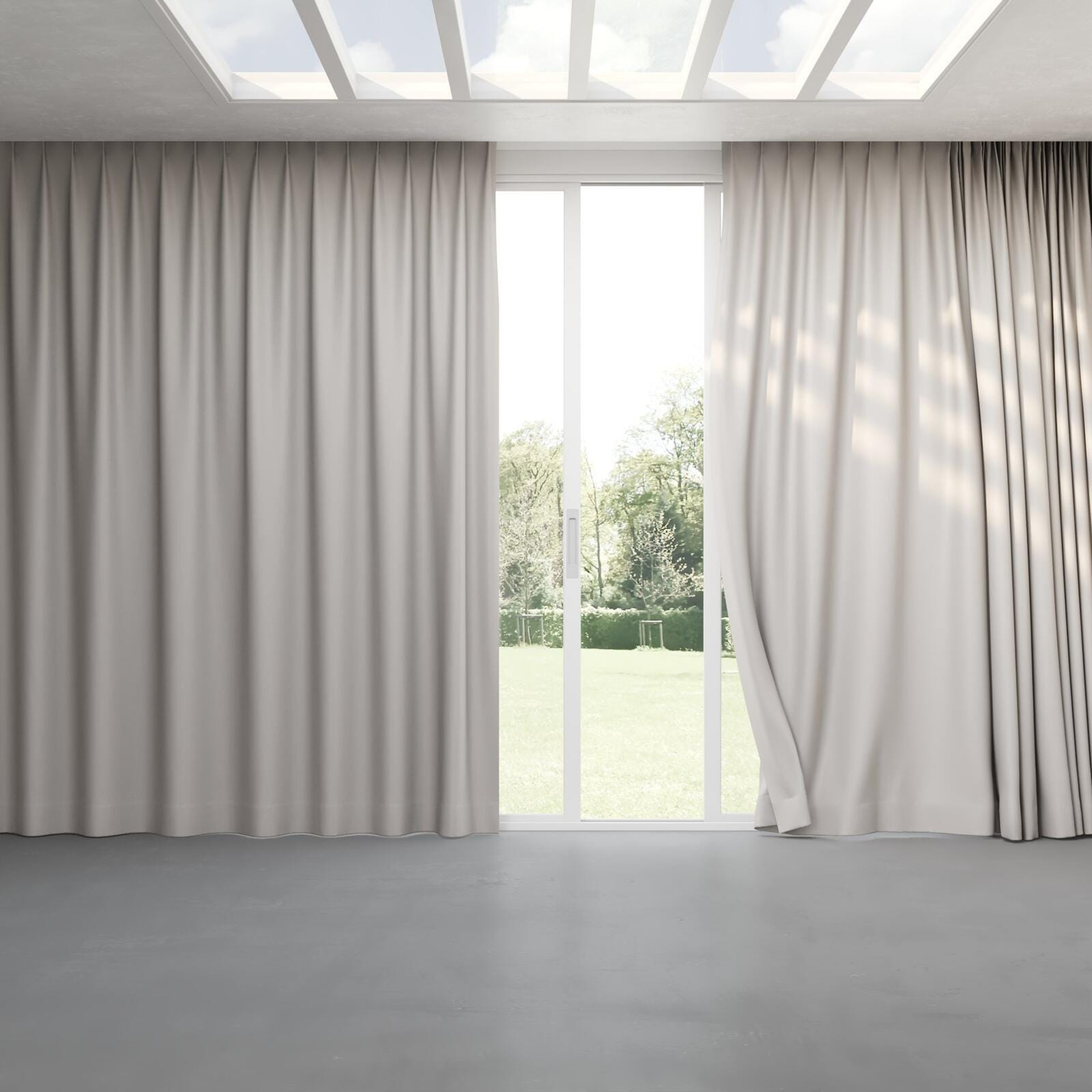 Full view of Urban Smoke, pinch pleat