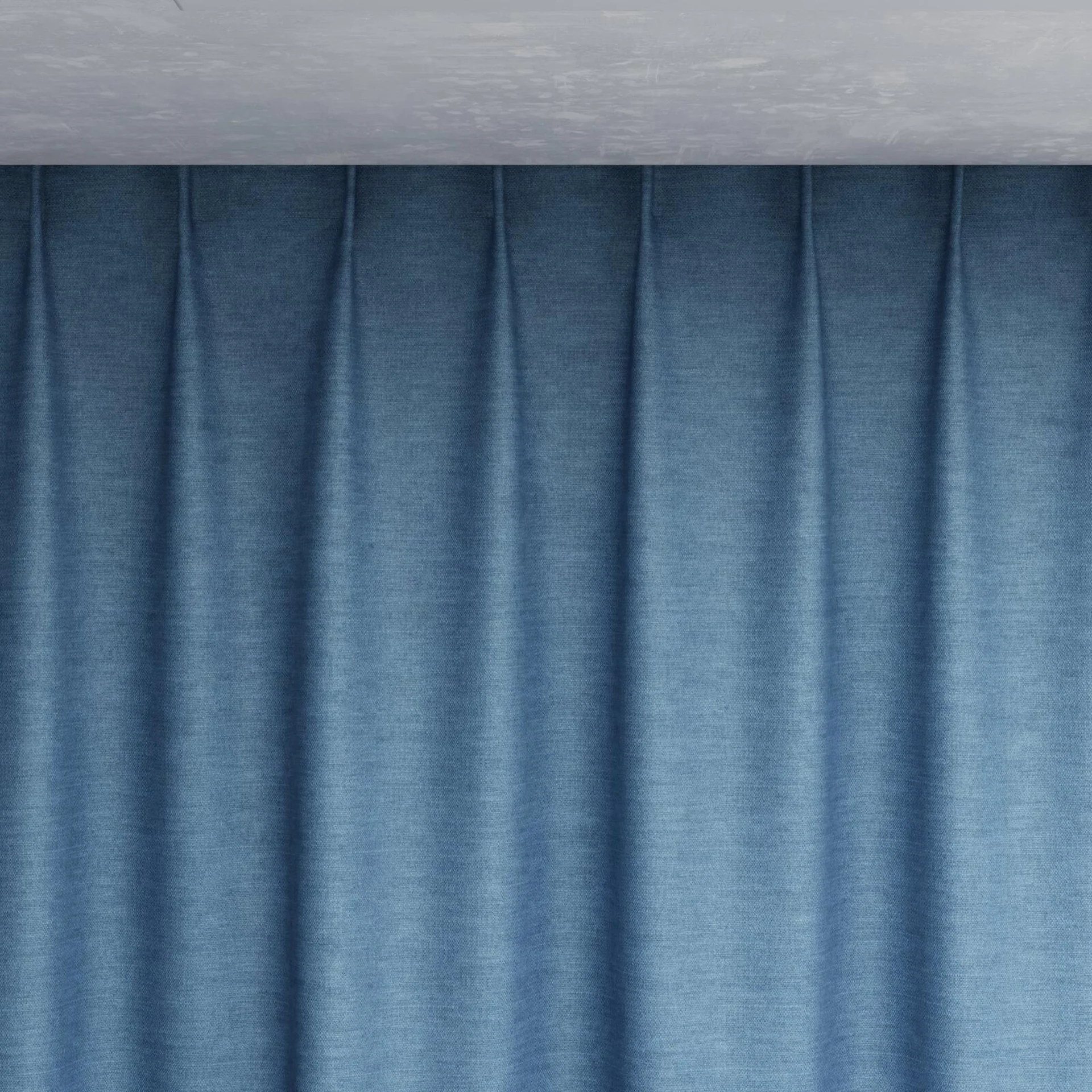 Top view of Colourwash Cobalt, pinch pleat