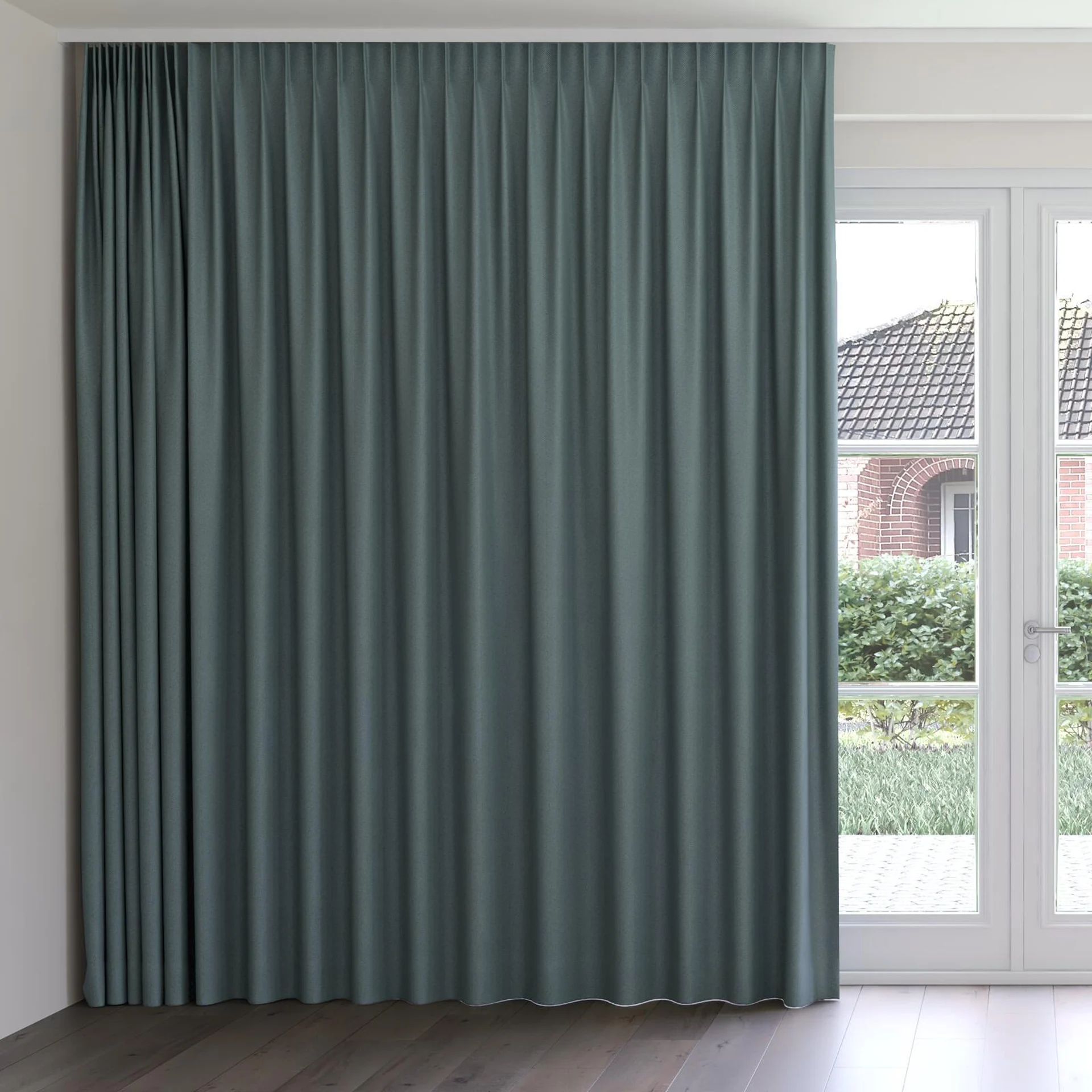Front view of Trailblazer Jade, on curtain rail