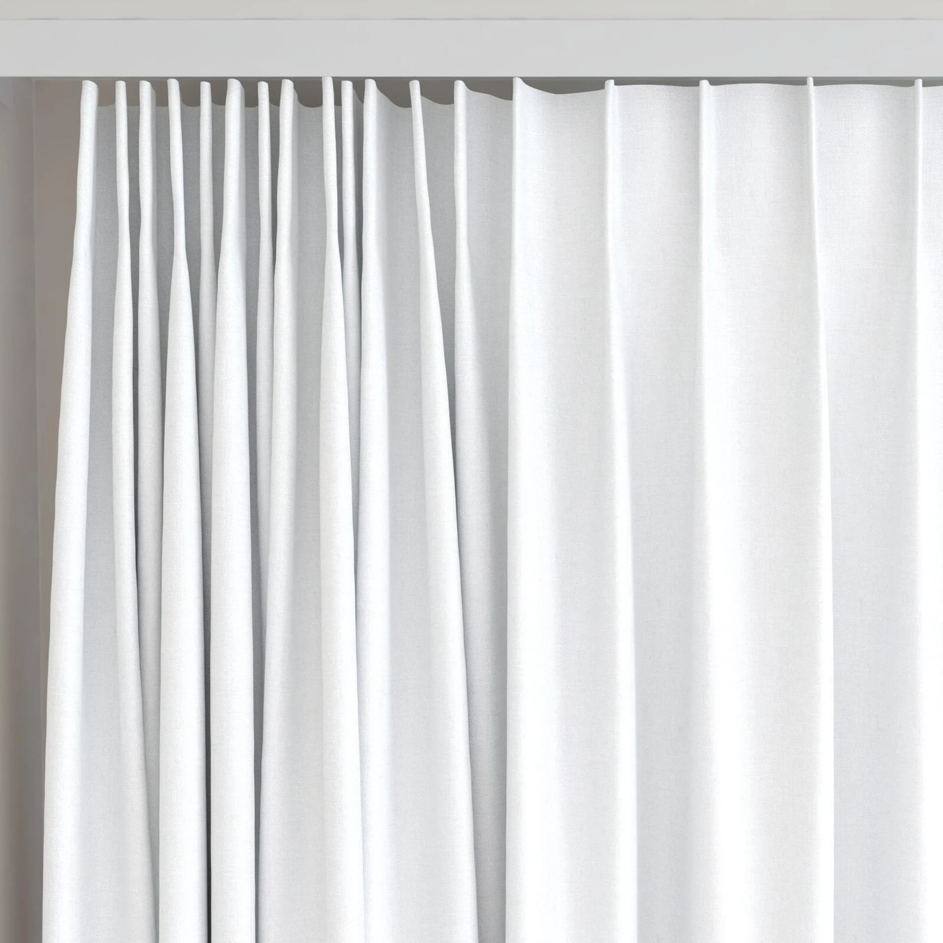 Top view of Retreat Blackout Linen, on curtain rail