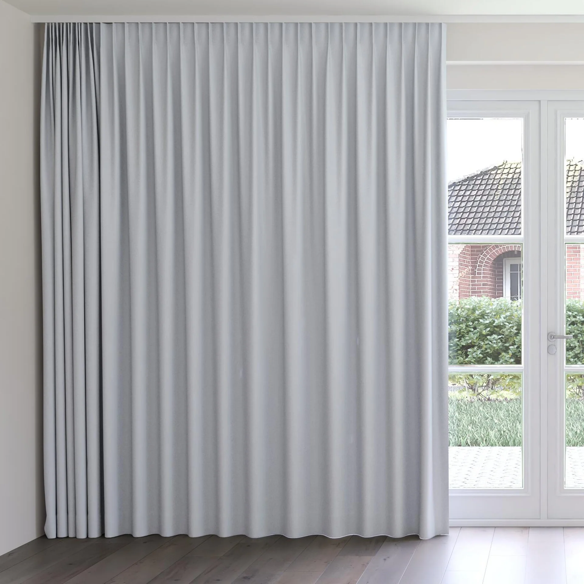 Front view of Quantum FR Vapour, on curtain rail