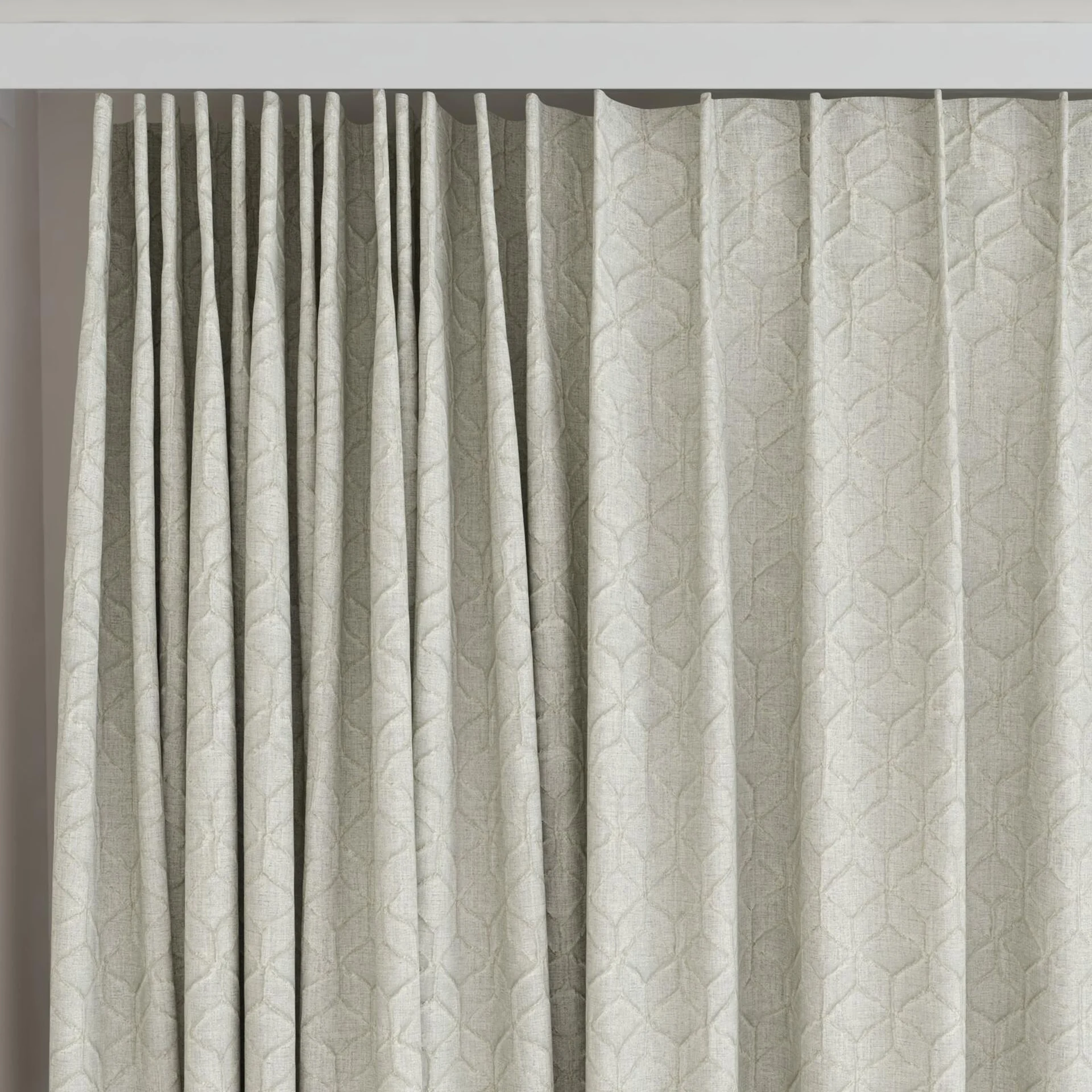 Top view of Momentous Silver, on curtain rail