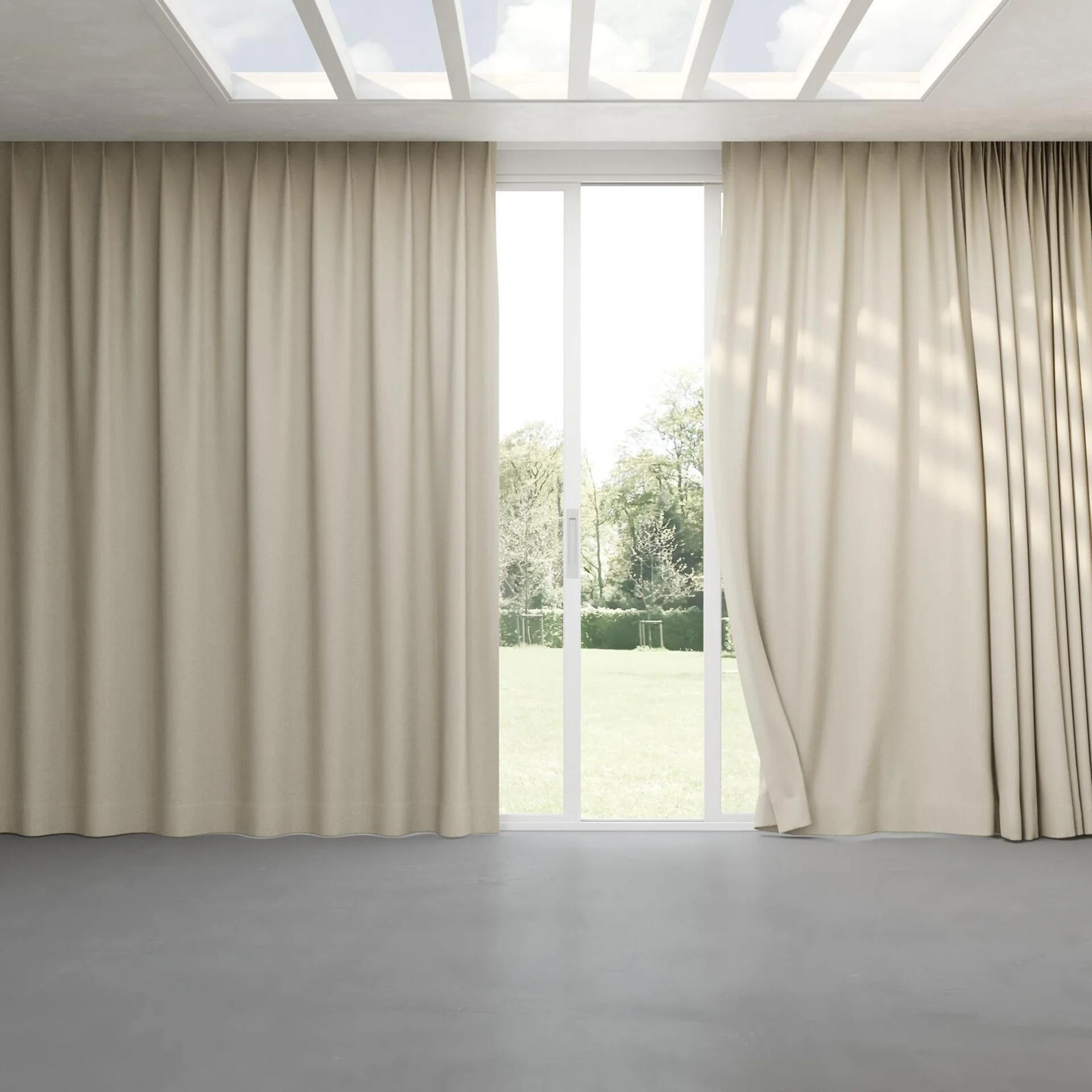 Full view of Northstar Marble, pinch pleat