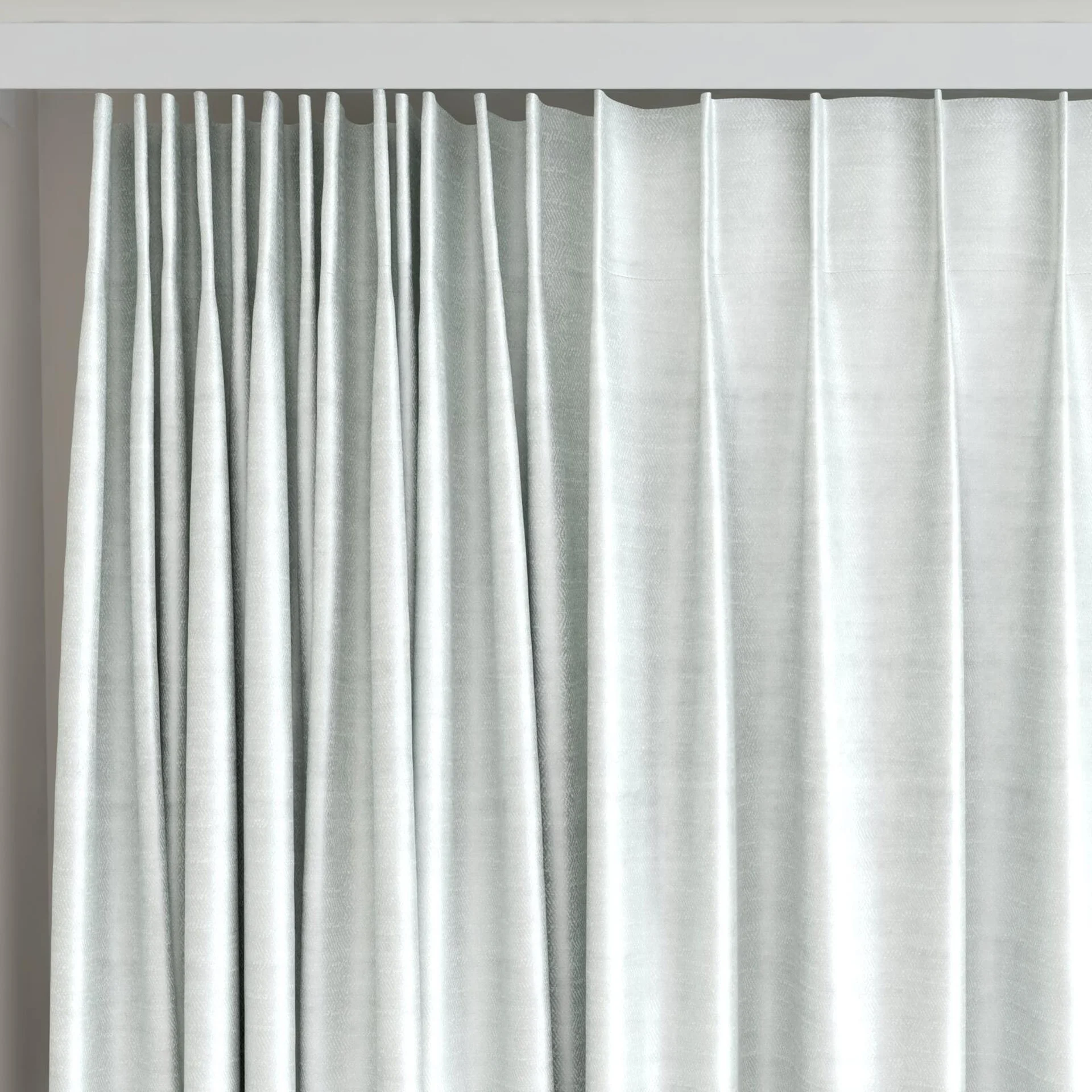 Top view of Zircon Angel, on curtain rail