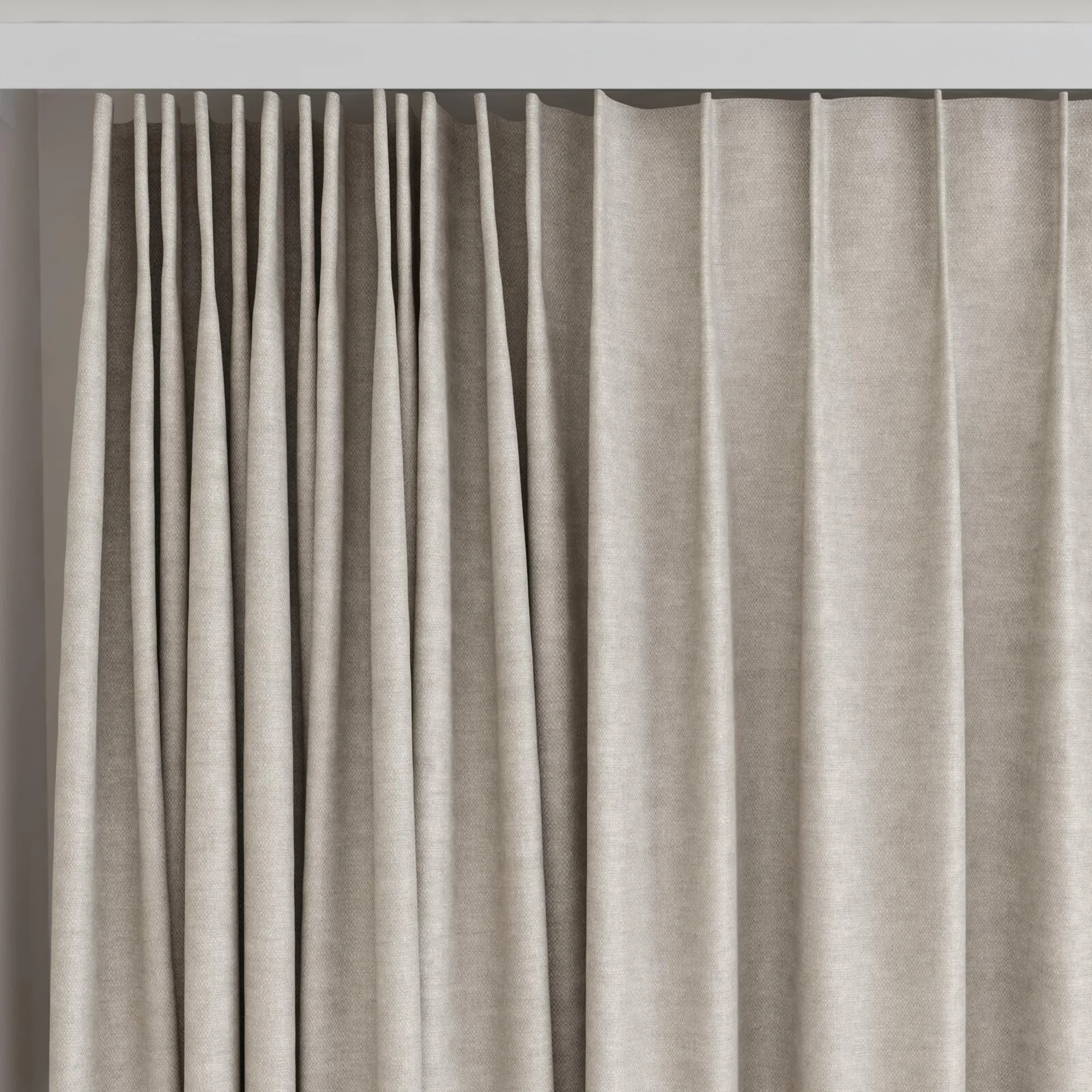 Top view of Colourwash Sand, on curtain rail
