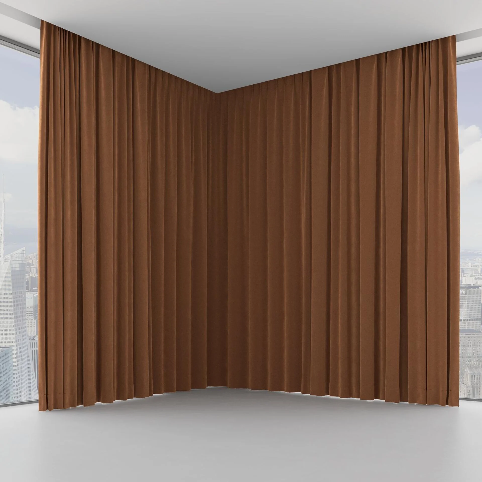 Front view of Lux Velvet Nut 8401, on hidden rail