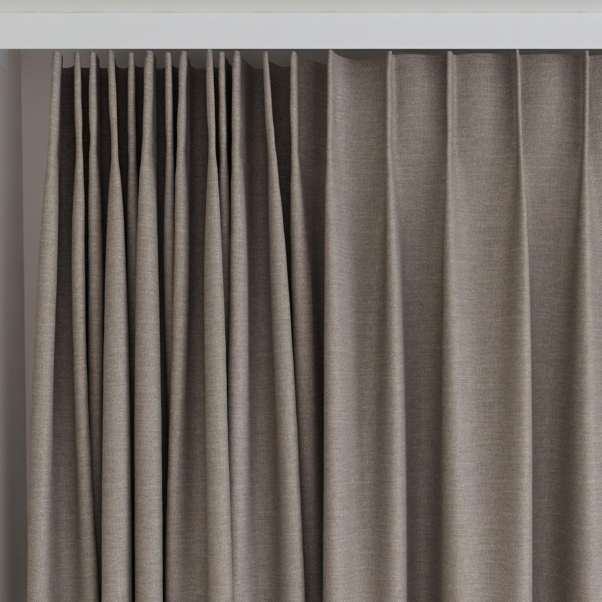 Top view of Casual Beaver, on curtain rail