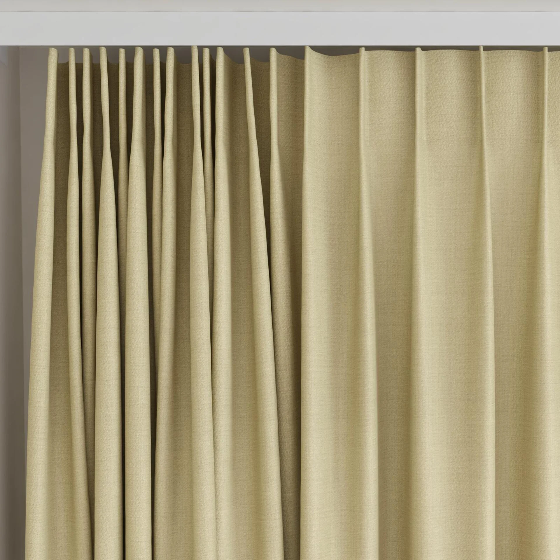 Top view of Loci Dim Out Straw, on curtain rail