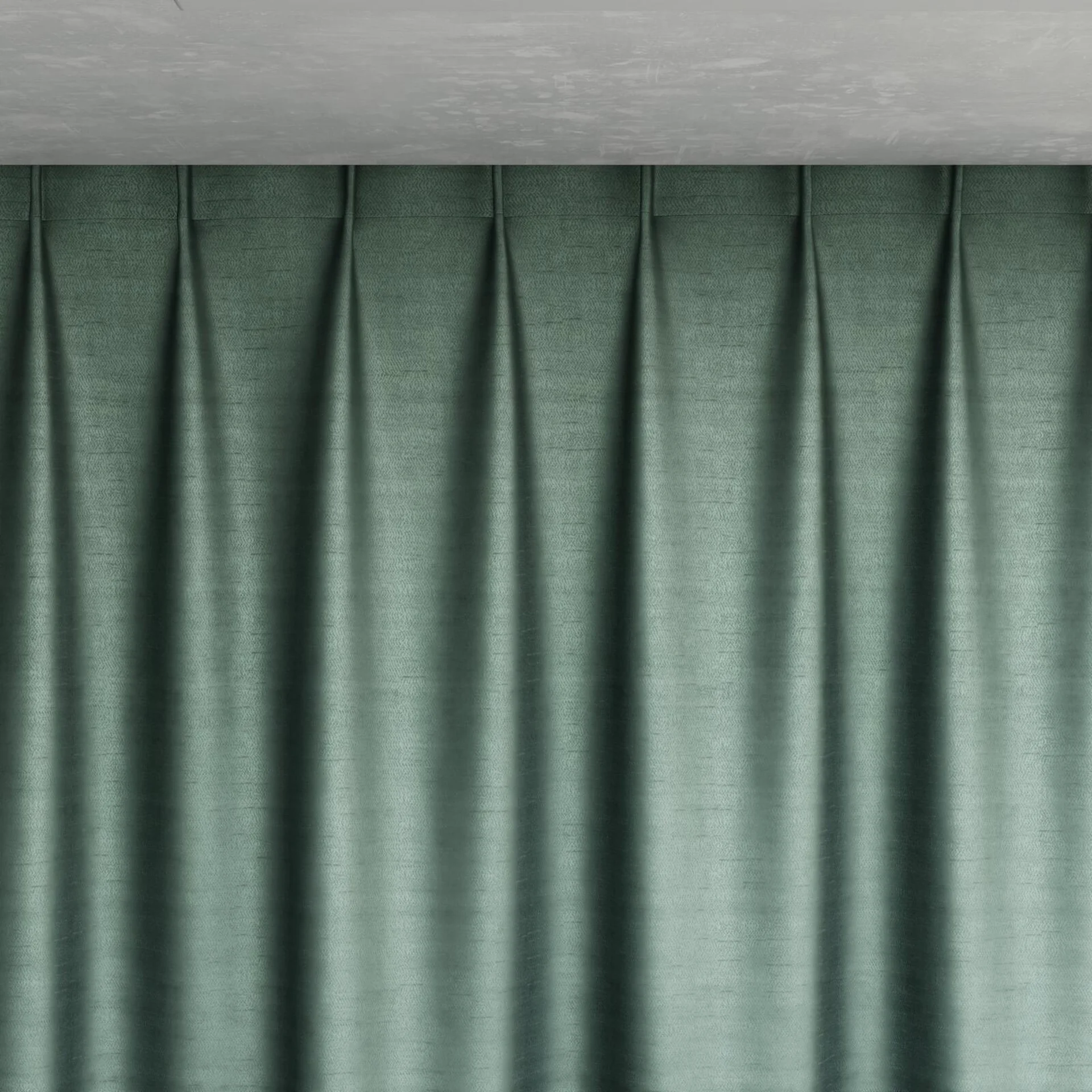 Top view of Zircon Teal, pinch pleat