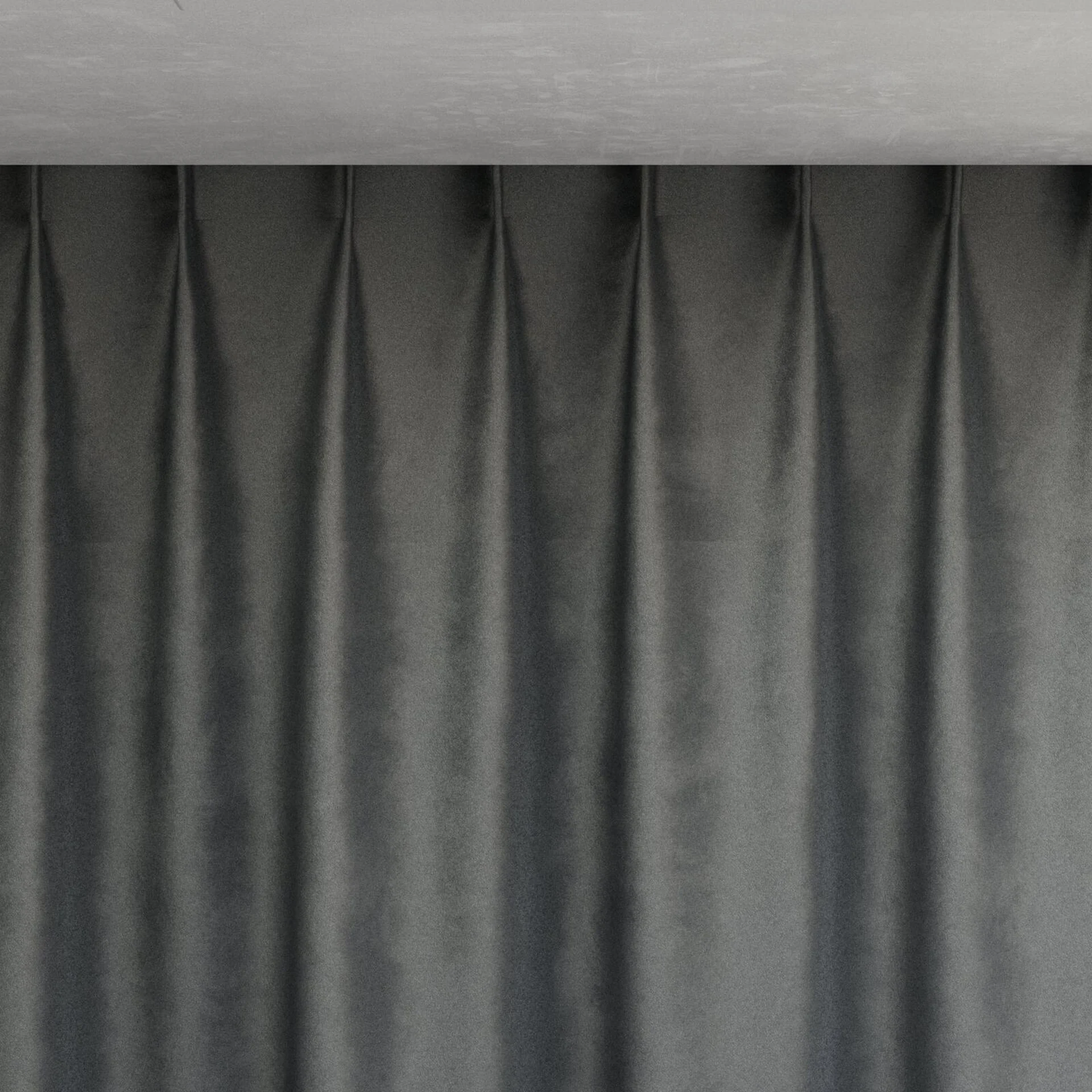 Top view of Velvelux Pewter, pinch pleat