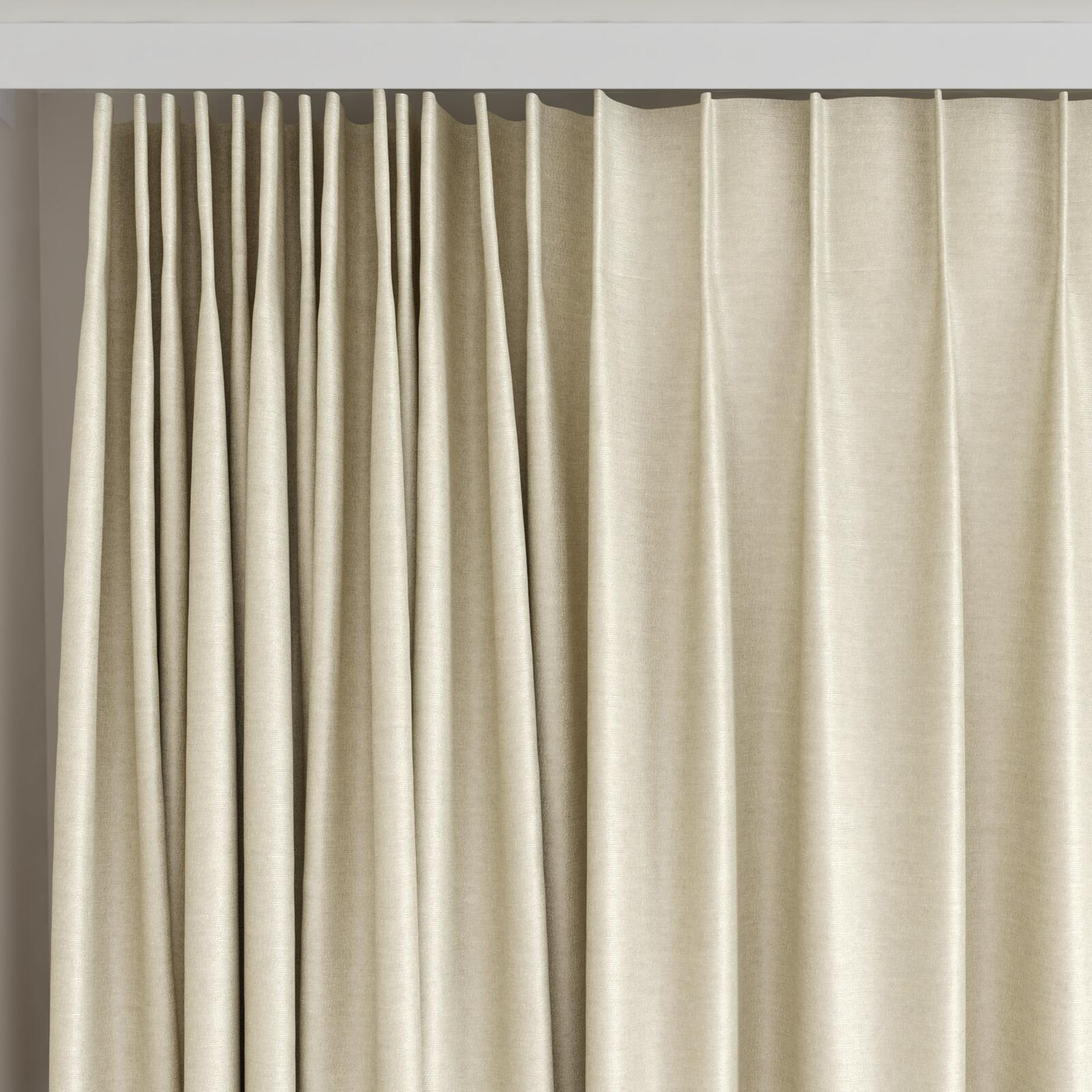 Top view of Provence Oyster, on curtain rail