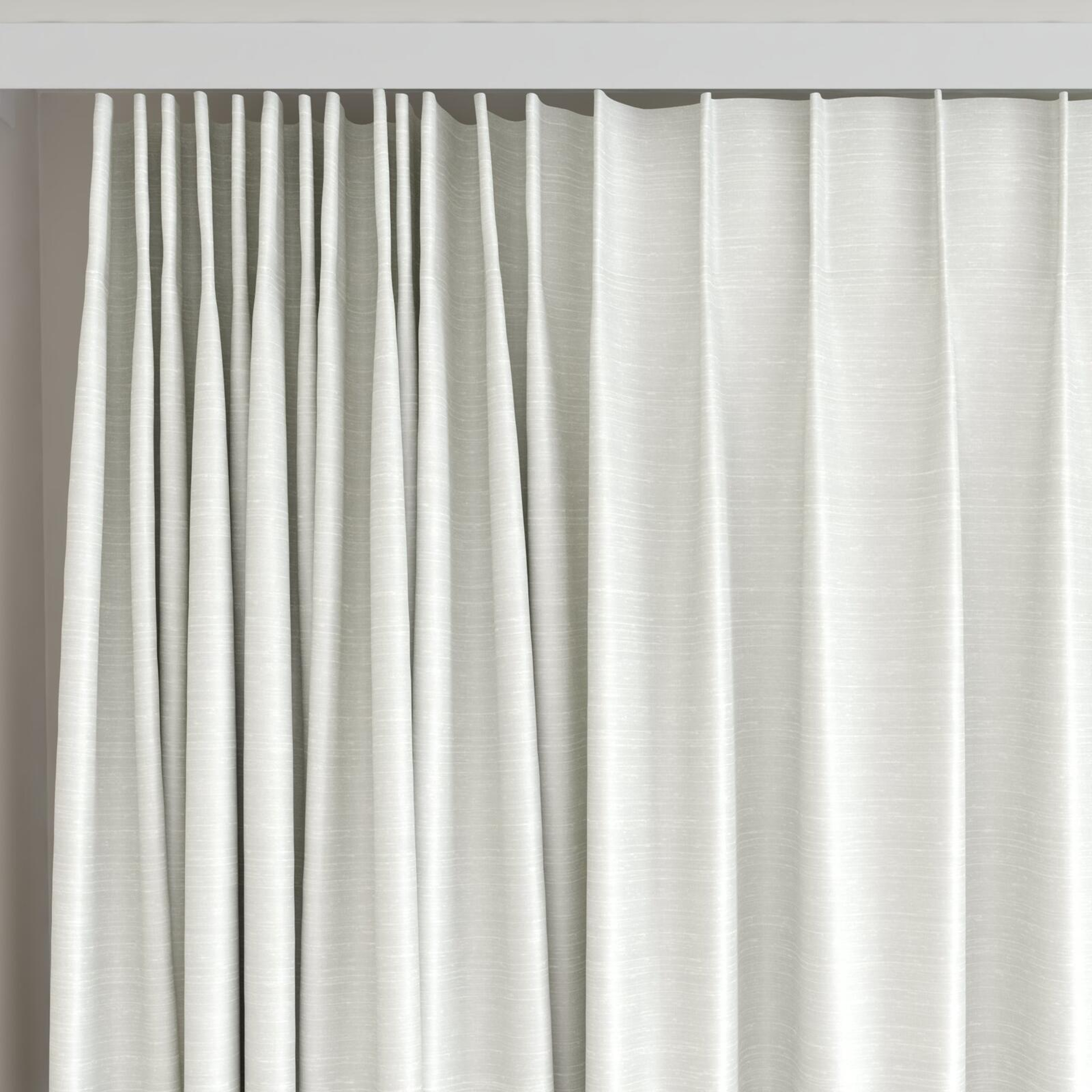 Top view of Silky Magnolia, on curtain rail