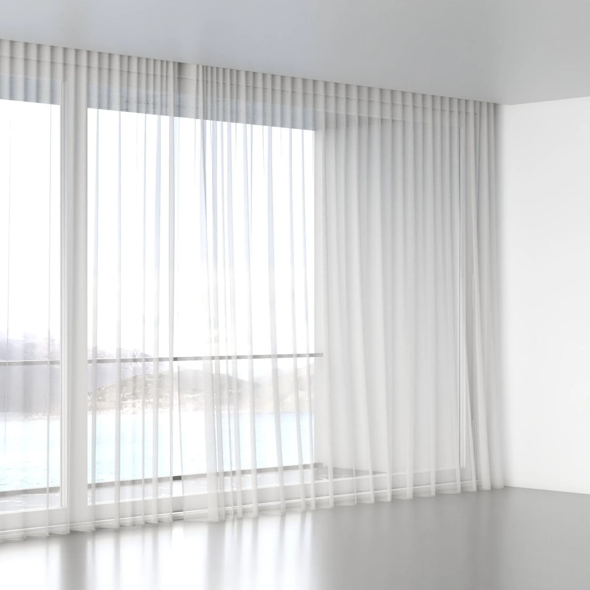 Full view of Cavalier Ivory, wave pleat