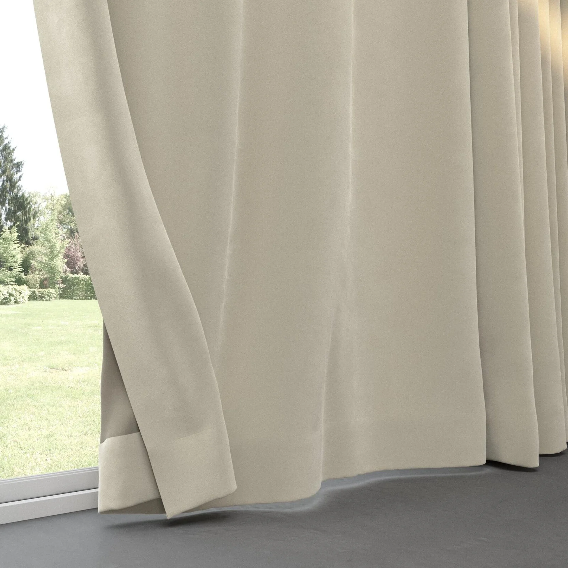 Bottom view of Verbier Sand, pinch pleat