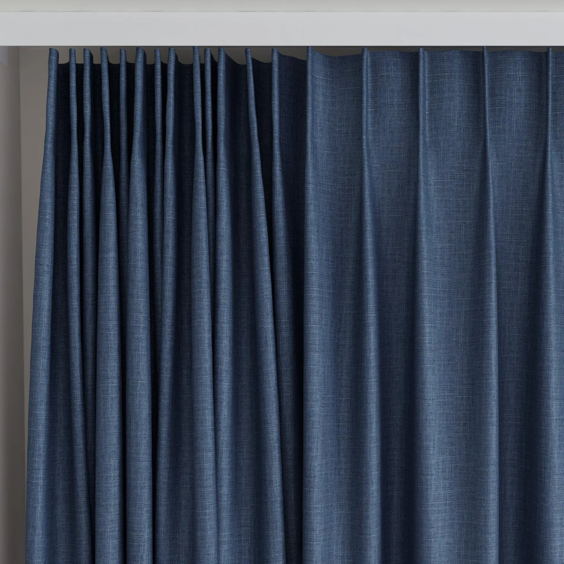 Top view of Frisco Navy, on curtain rail