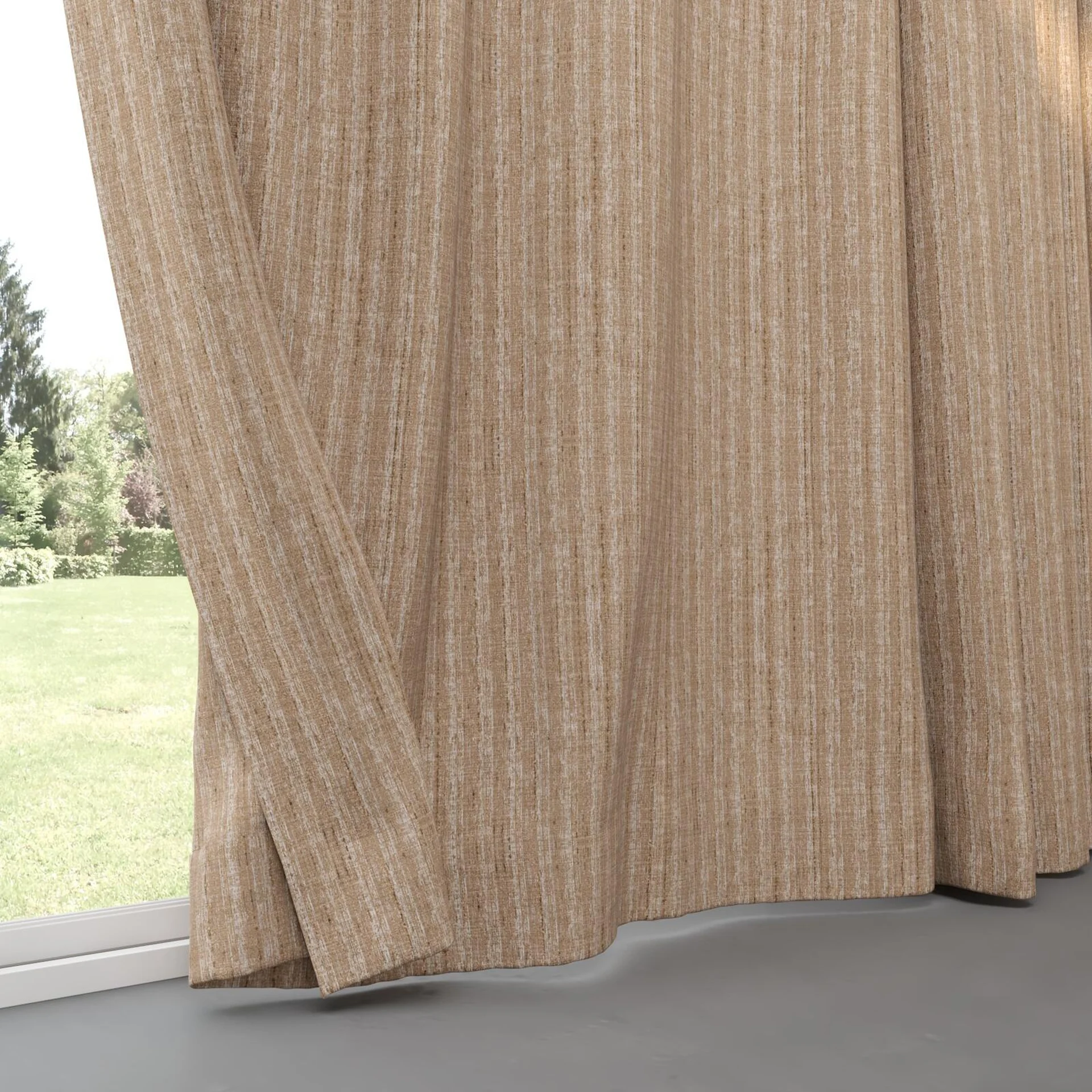 Bottom view of Iconic Straw, pinch pleat