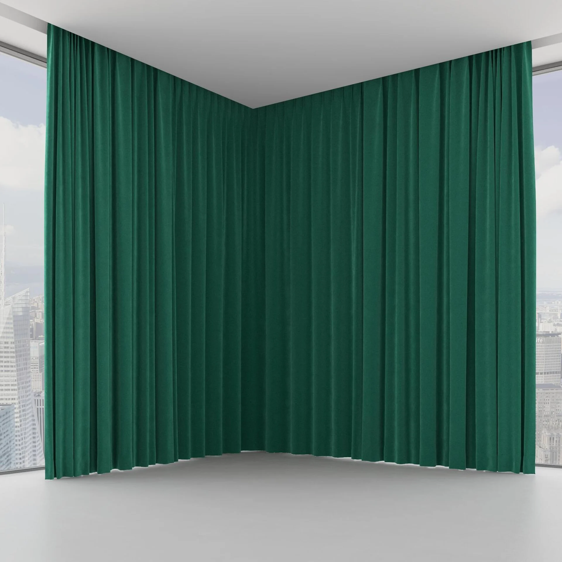 Front view of Moon Emerald, on hidden rail