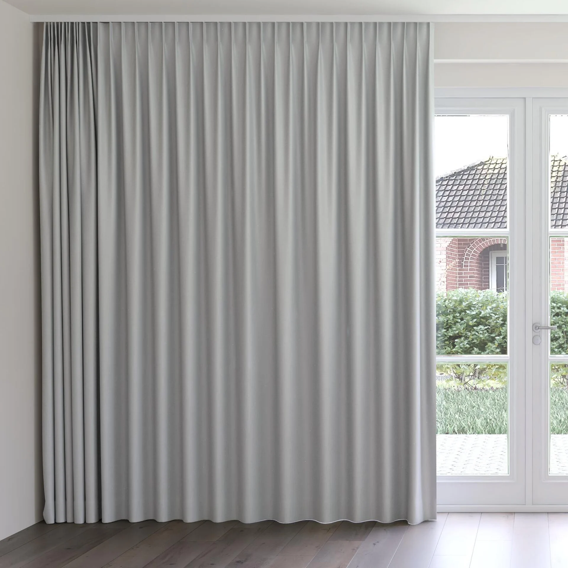 Front view of Duede Smoke, on curtain rail