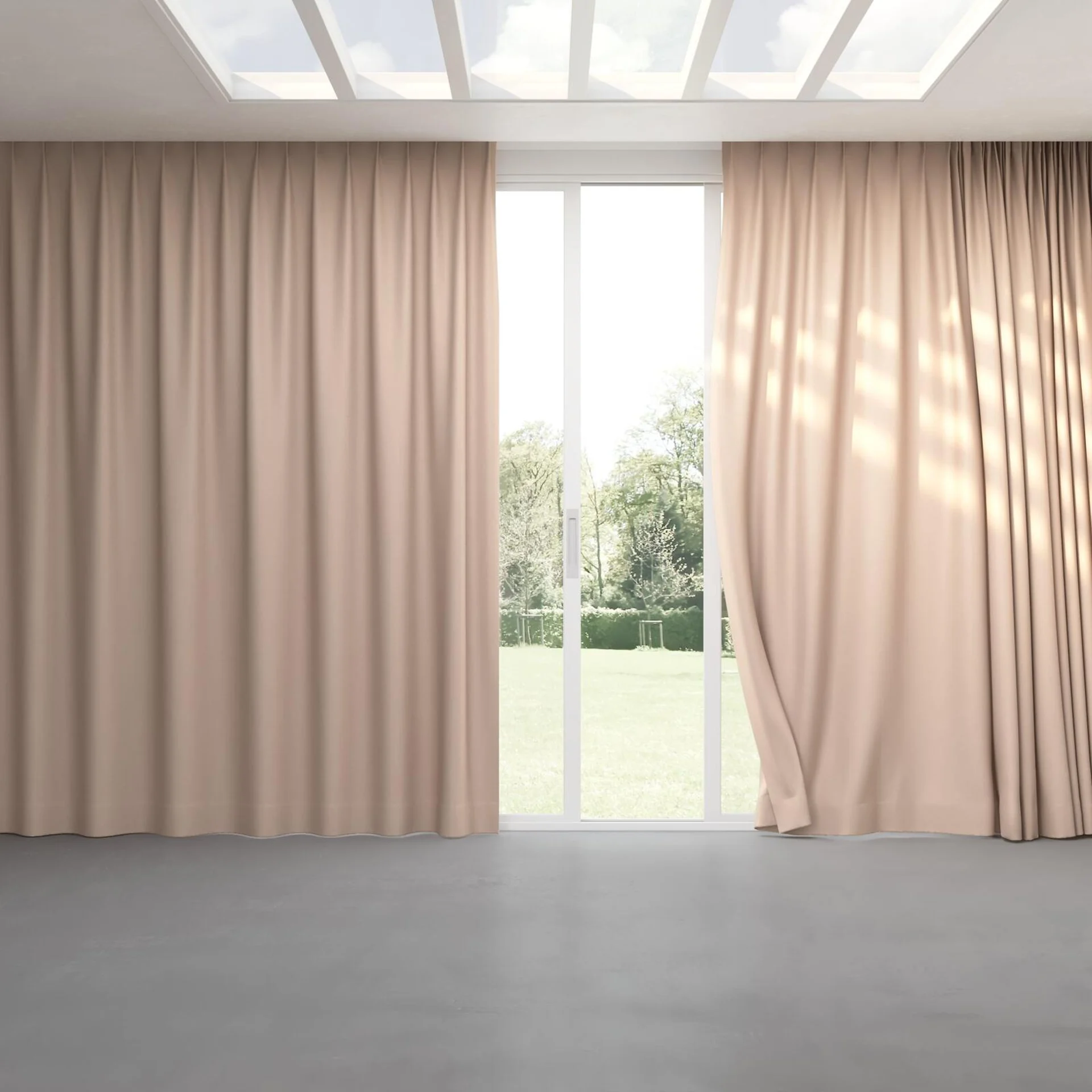 Full view of Colourwash Eco Powder, pinch pleat