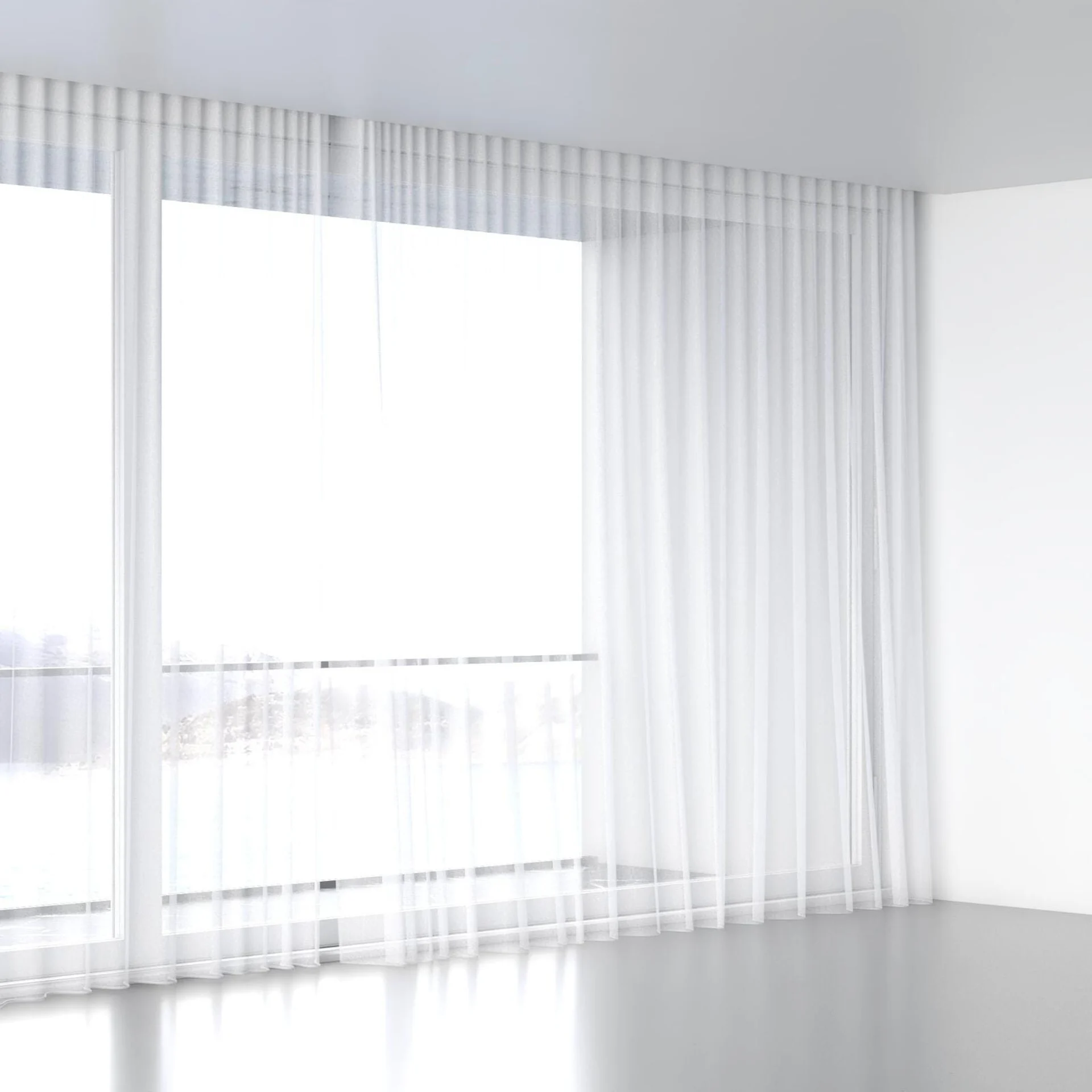 Full view of Reverie Snow, wave pleat
