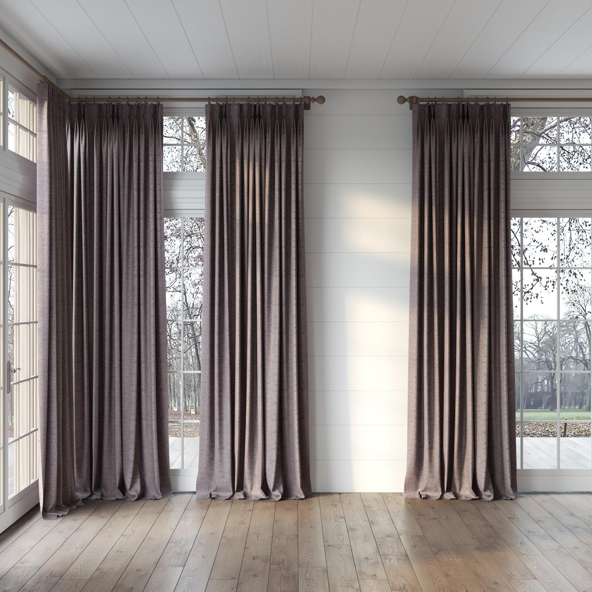 Full view of Monsieur Griffin, puddled, on curtain rod