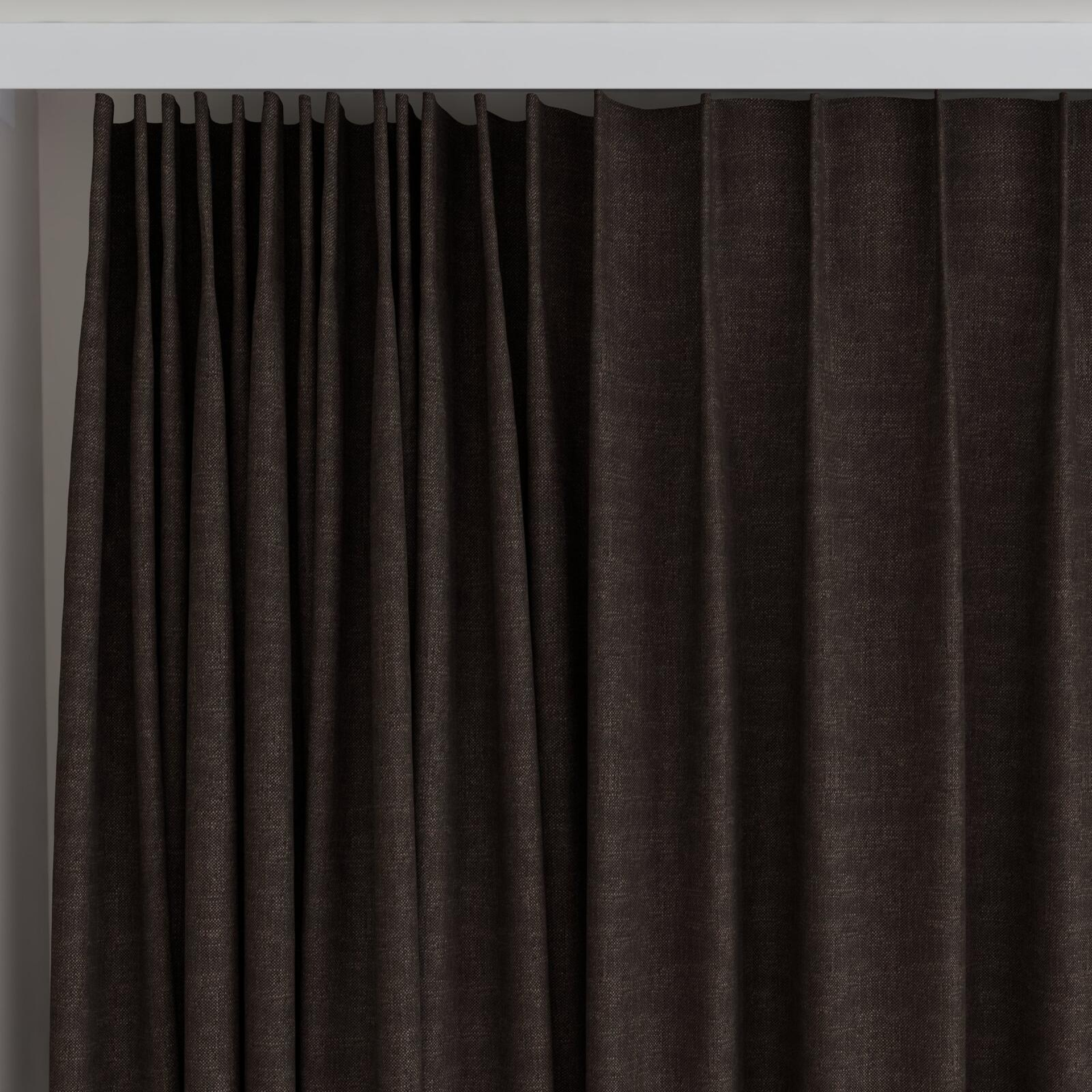 Top view of Rover Pinecone, on curtain rail