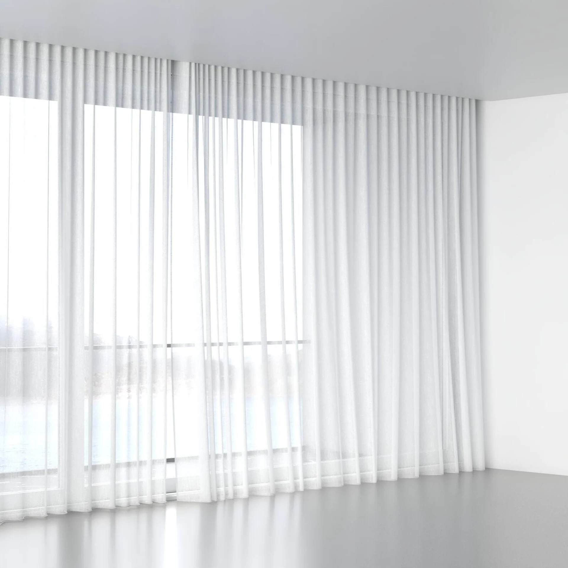 Full view of Homespun Whitewash, wave pleat