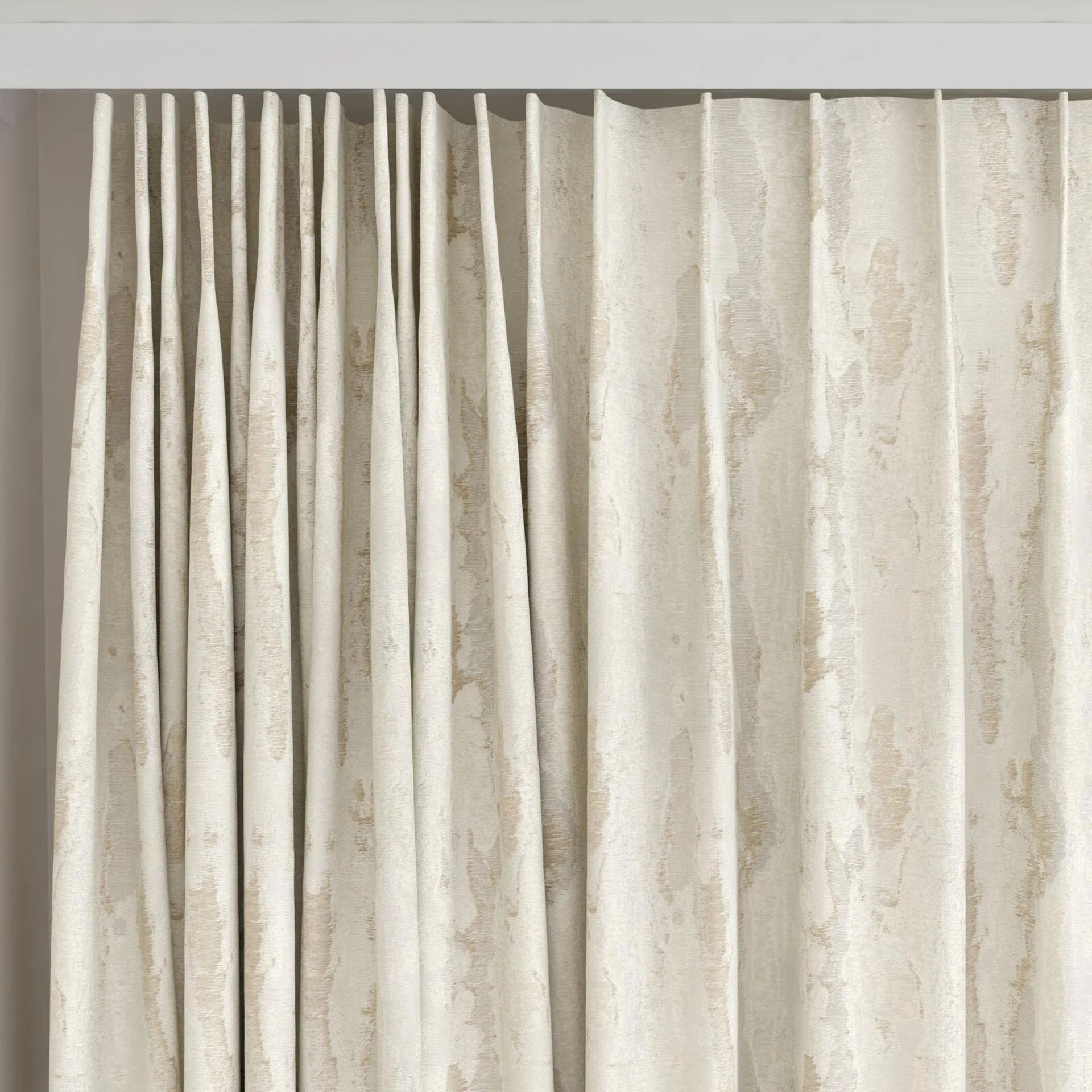 Top view of Jager Ivory, on curtain rail