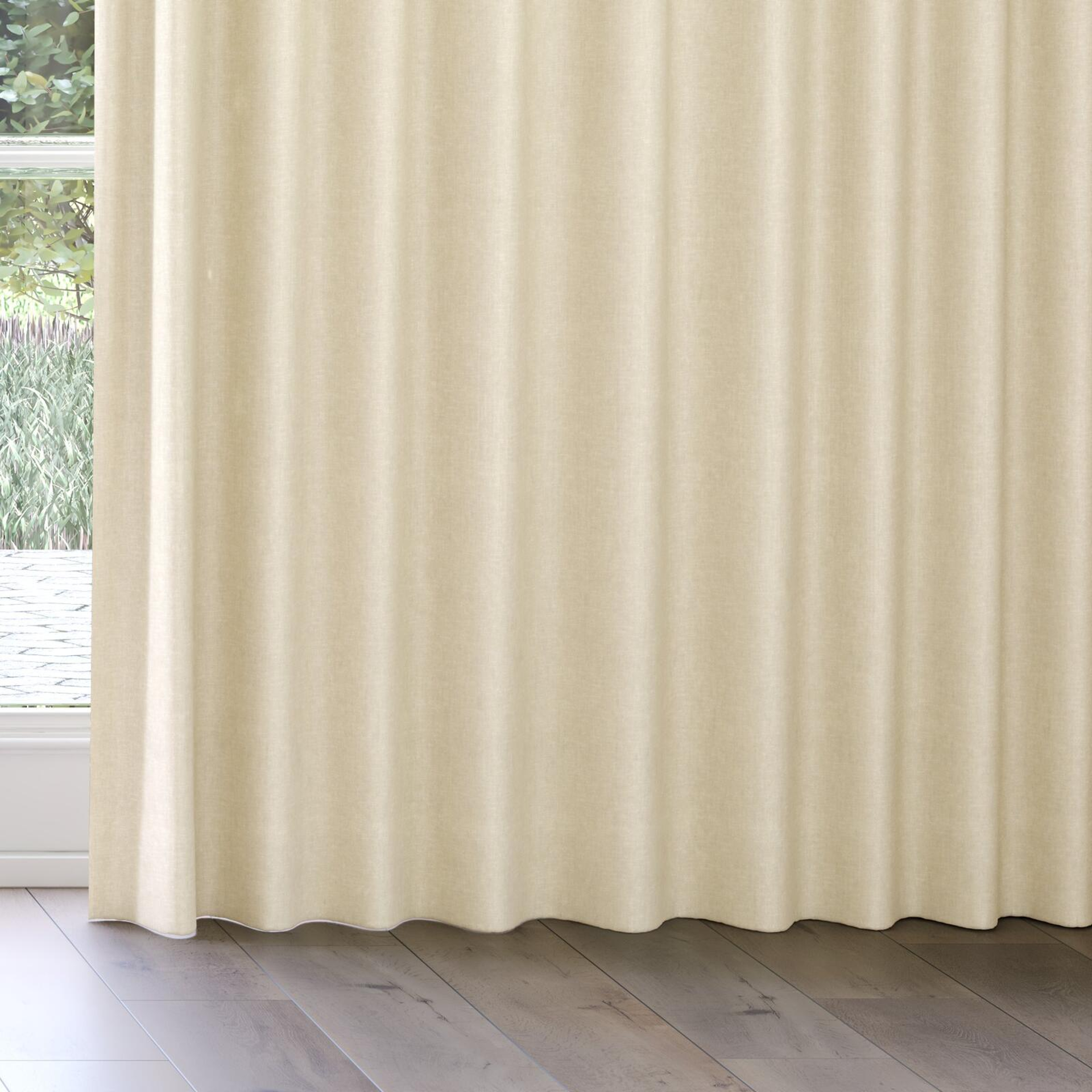 Bottom view of Rover Rattan, on curtain rail