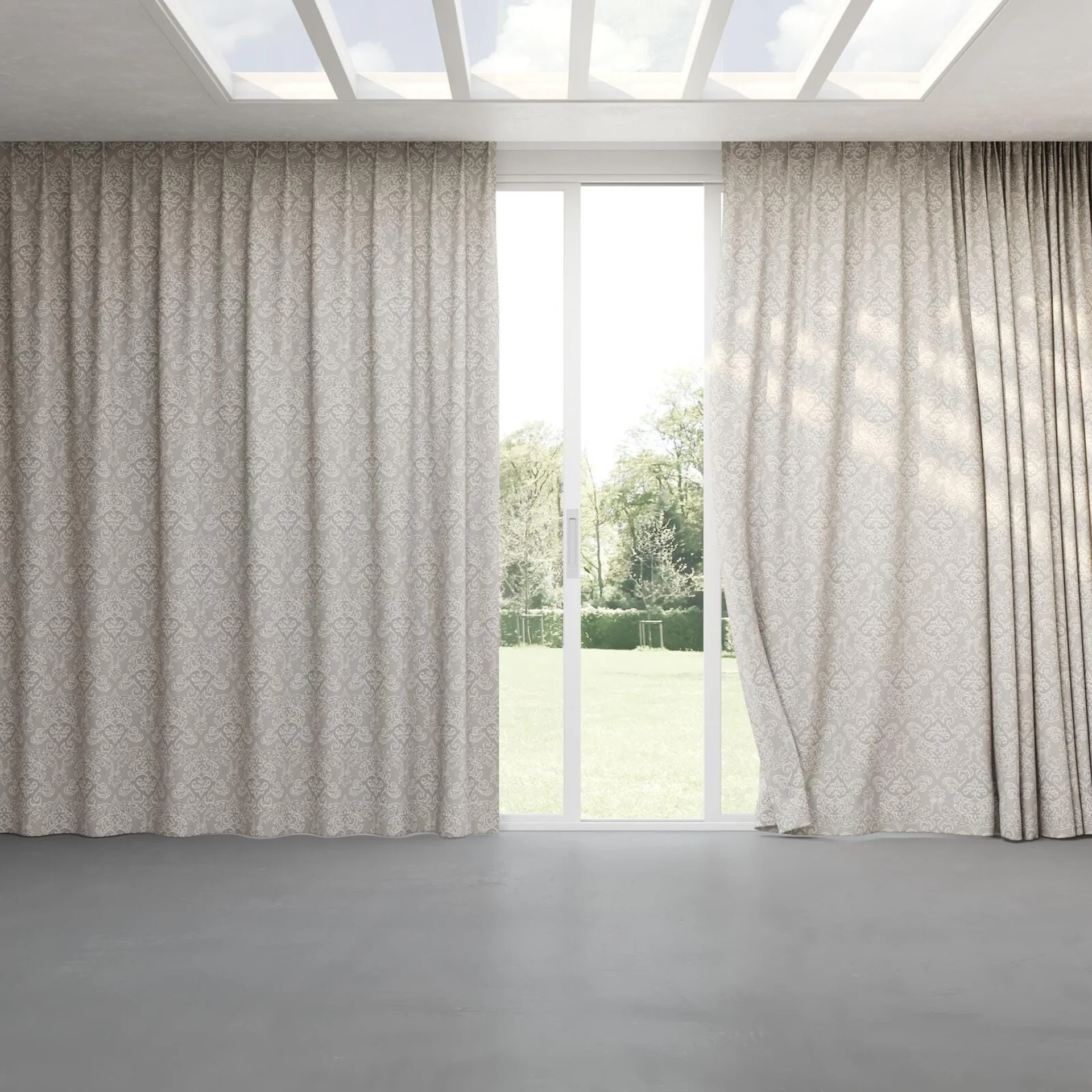 Full view of Notting Hill Dove, pinch pleat