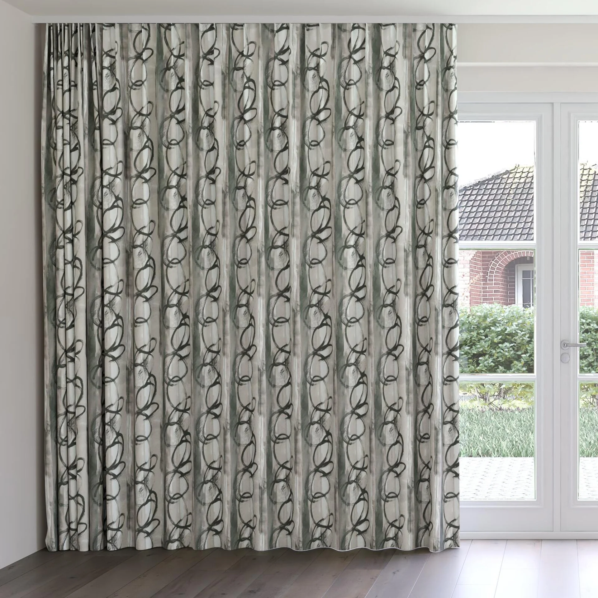 Front view of Jedi Metal, on curtain rail