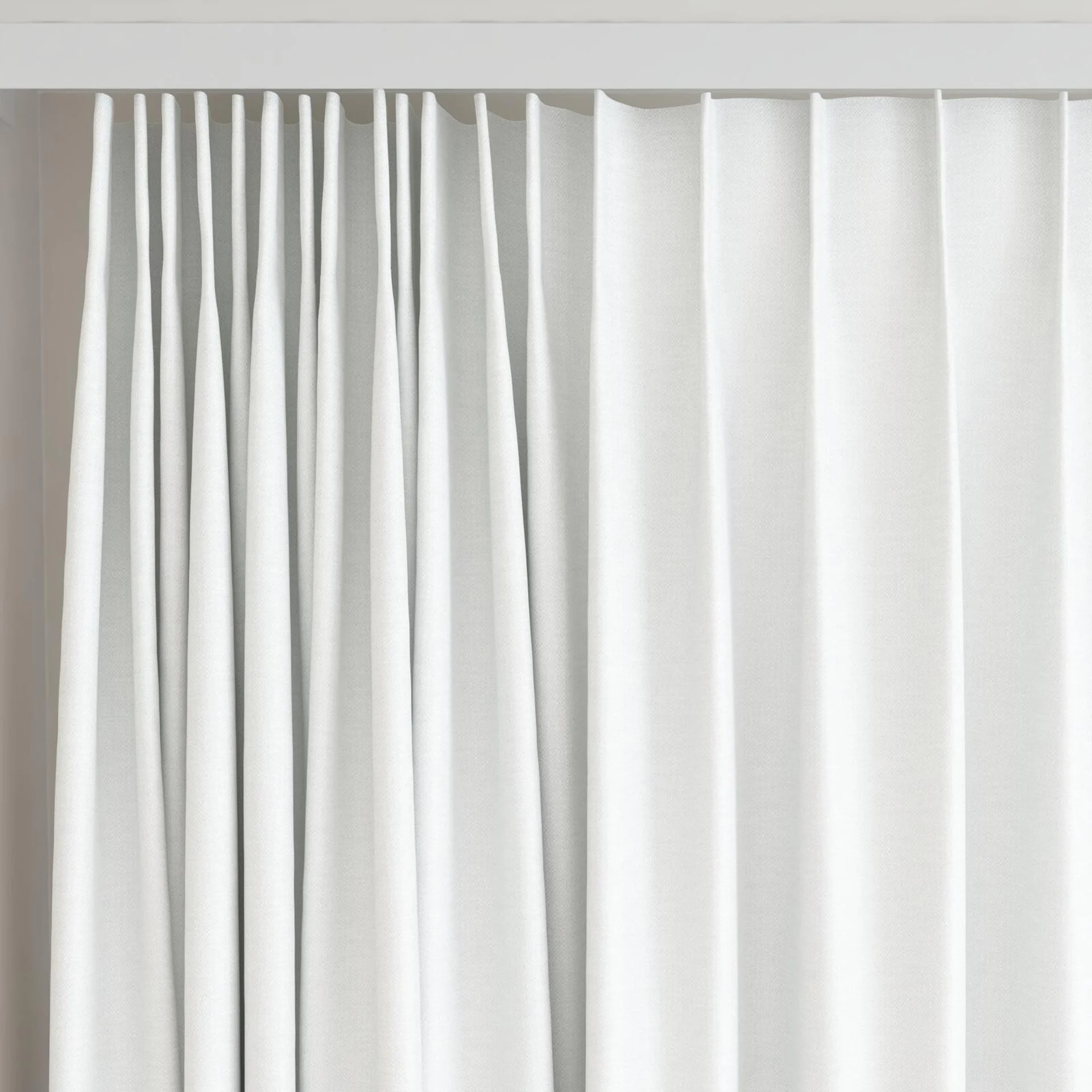 Top view of Colourwash Eco Sugar, on curtain rail