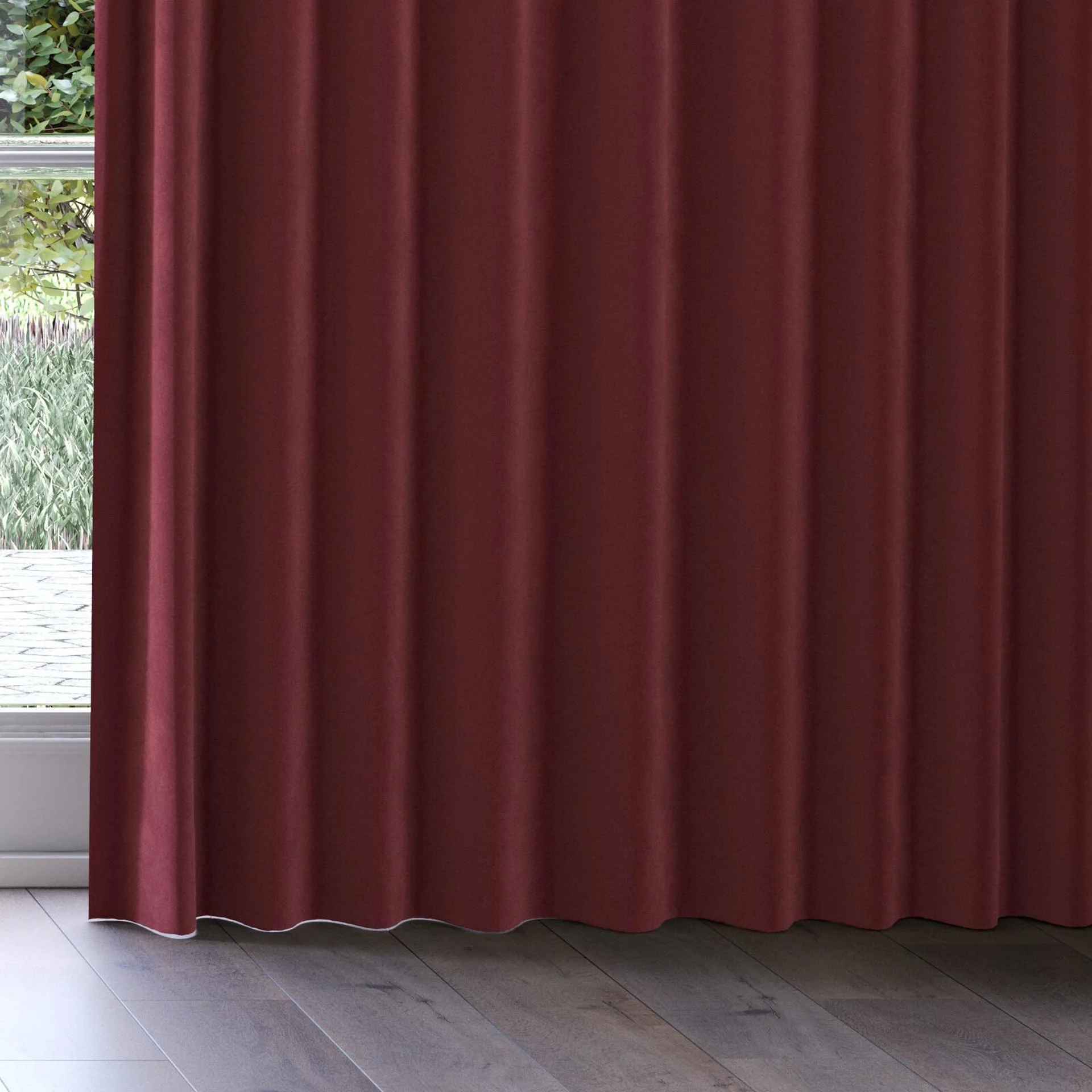 Bottom view of Verbier Cabernet, on curtain rail