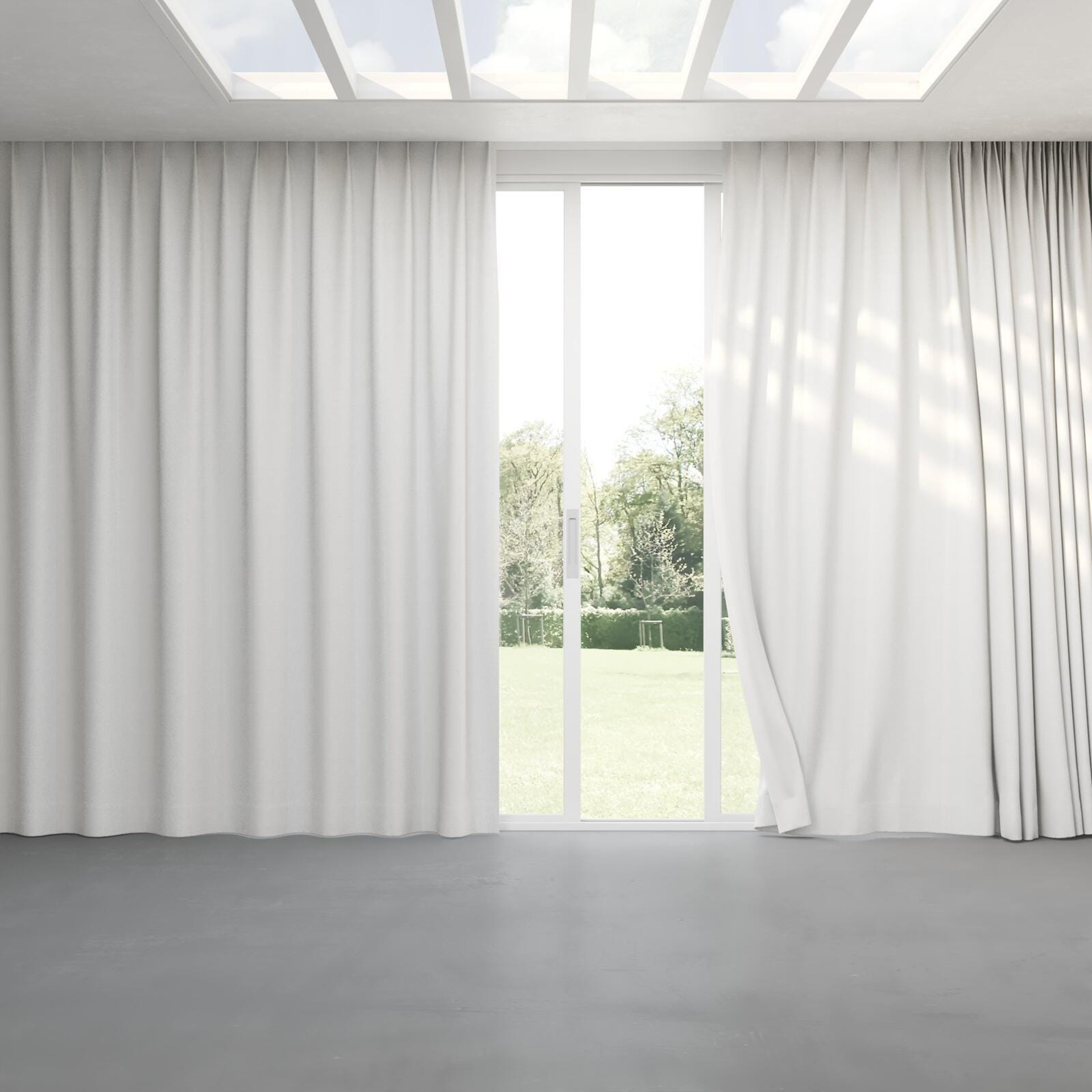 Full view of Borneo Uncoated Oyster, pinch pleat