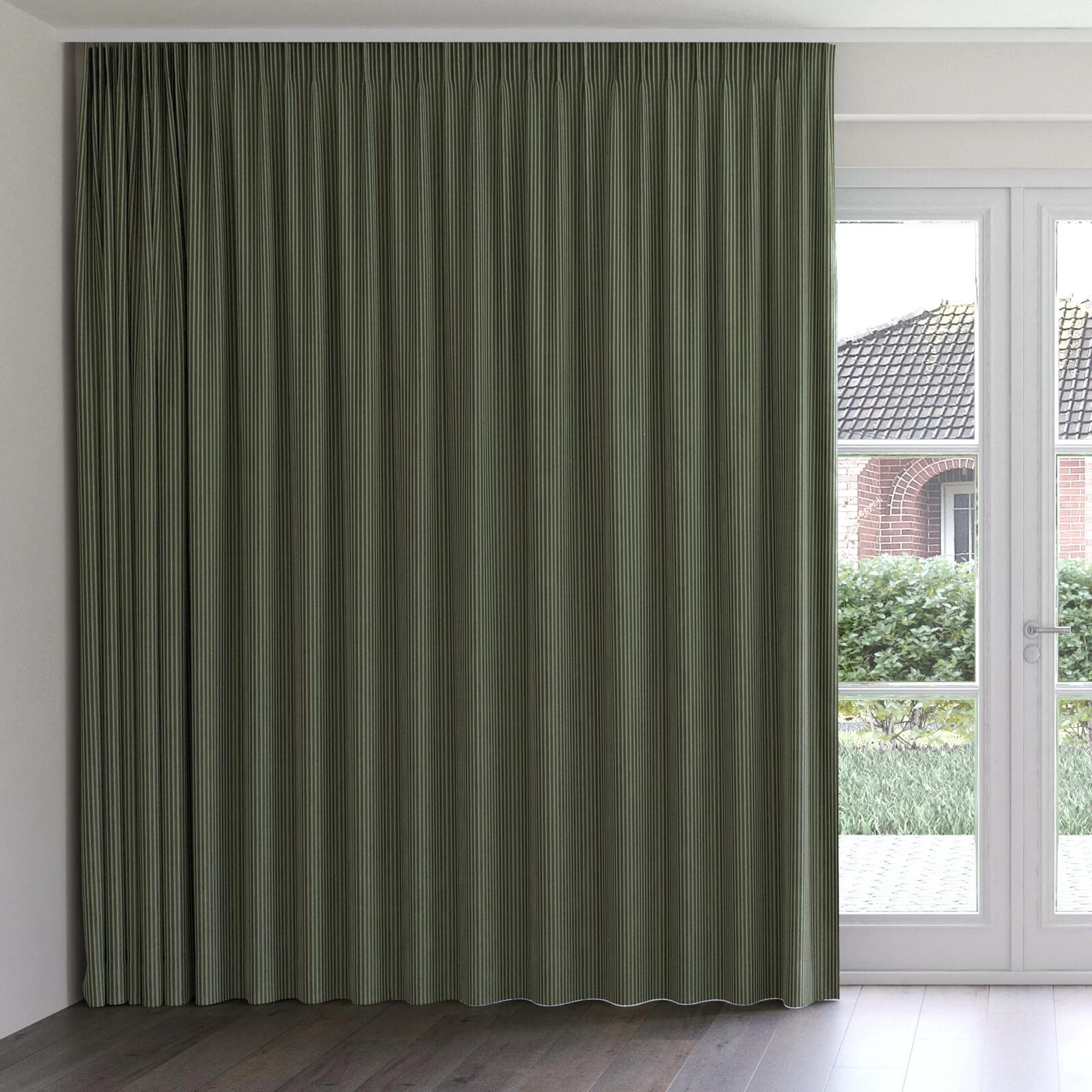 Front view of Embrace Fern, on curtain rail