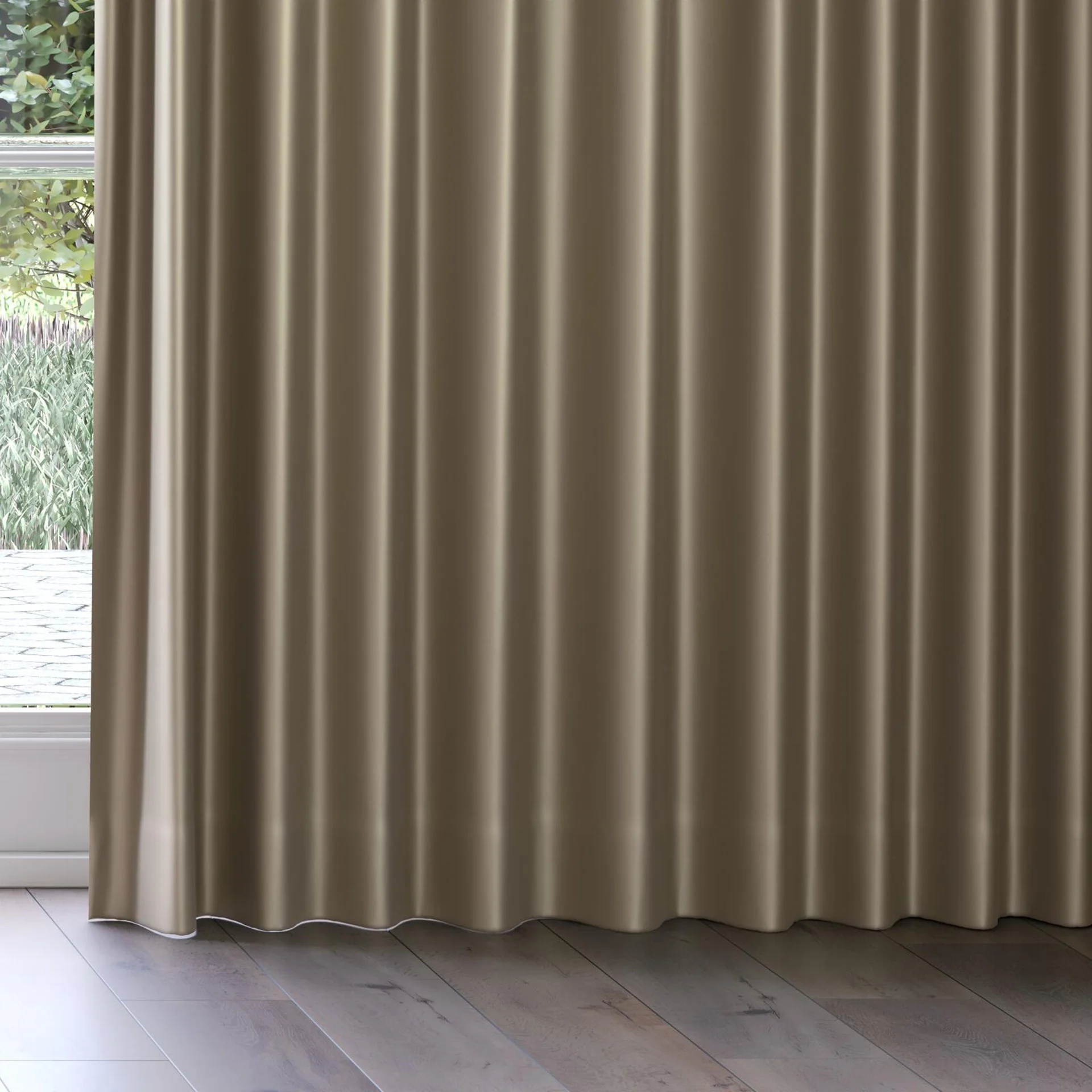 Bottom view of North Face Seagrass, on curtain rail